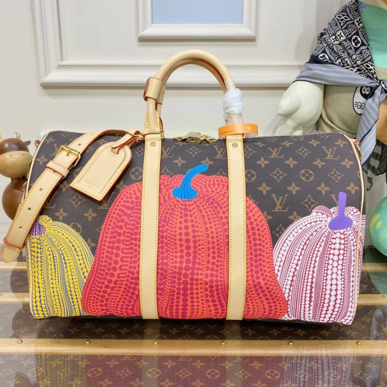 Mythick Cowhidele Louis Vuitton x Yayoi Kusama Keepall 45