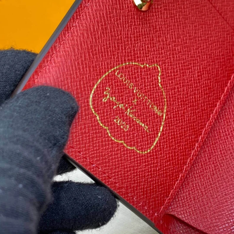 Replica bags lv Goldcolor Louis Vuitton x Yayoi Kusama Lou Wallet M81981