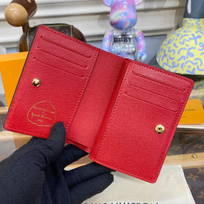 Replica bags lv Goldcolor Louis Vuitton x Yayoi Kusama Lou Wallet M81981