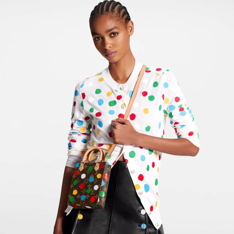 Top lv Goldcolor Louis Vuitton x Yayoi Kusama Petit Sac Plat
