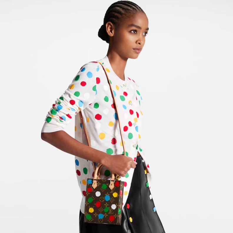 Top lv Goldcolor Louis Vuitton x Yayoi Kusama Petit Sac Plat