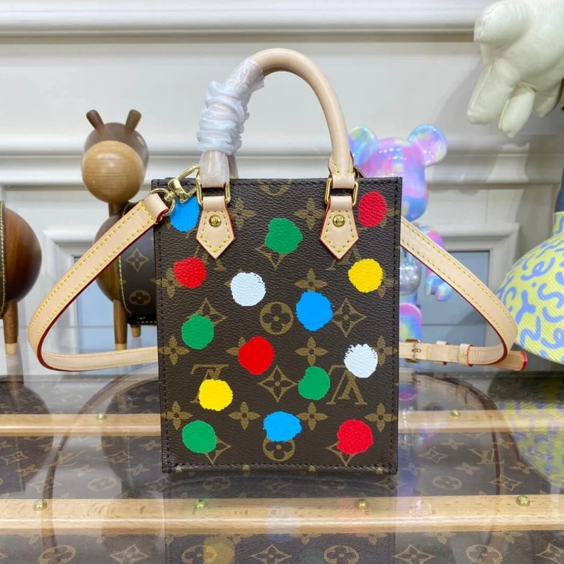 Top lv Goldcolor Louis Vuitton x Yayoi Kusama Petit Sac Plat