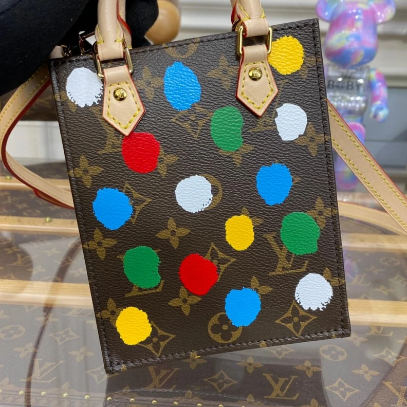 Top lv Goldcolor Louis Vuitton x Yayoi Kusama Petit Sac Plat