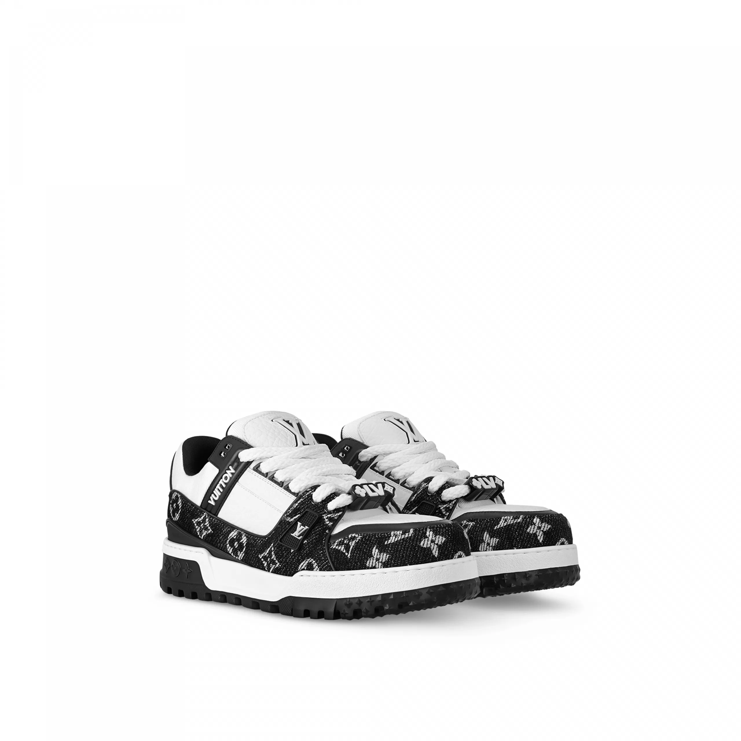 Lv belts replica Louis Vuitton 1ACXAG LV Trainer Maxi Sneaker Denim Black