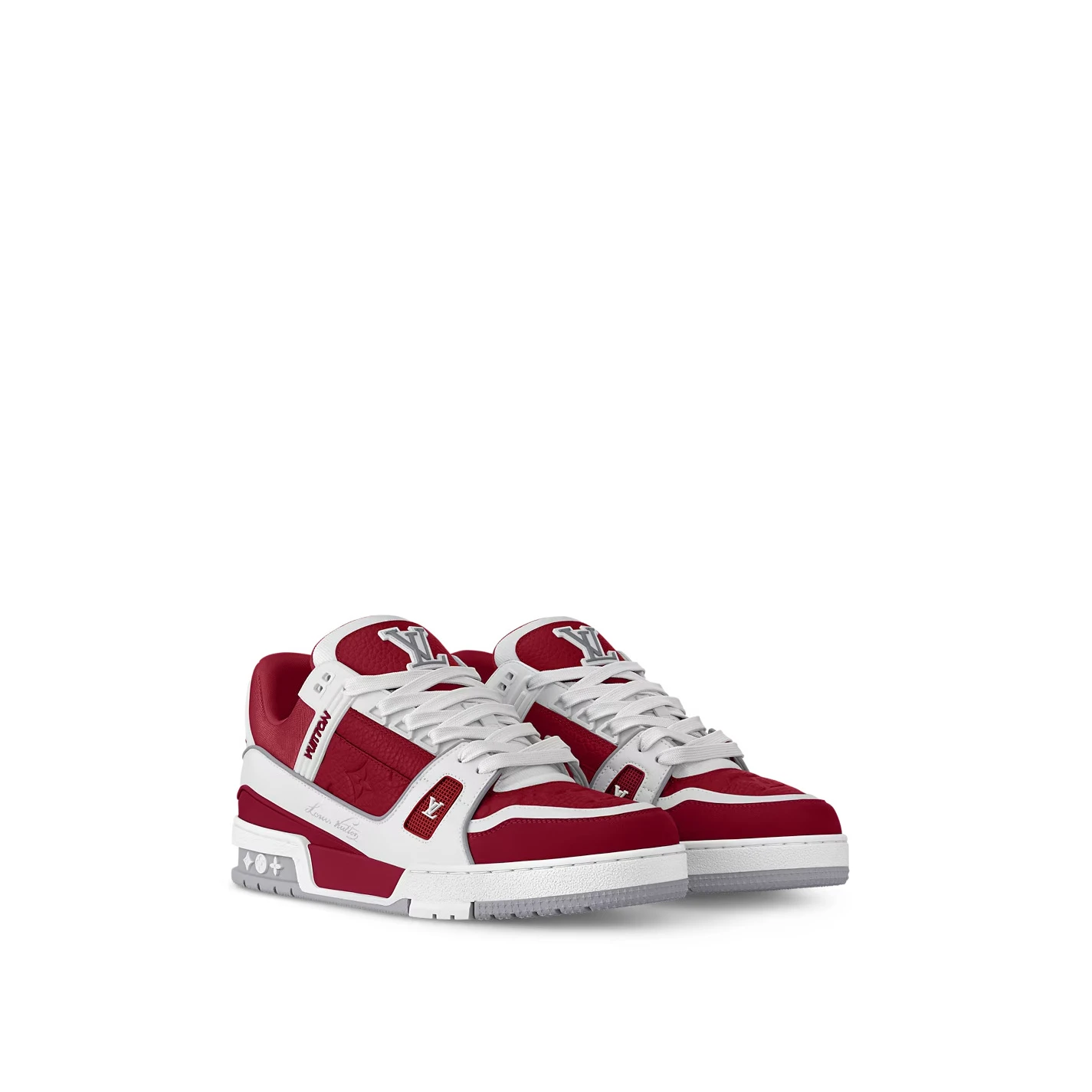 Mythick Louis Vuitton 1ADHT6 LV Trainer Sneaker Sari Red