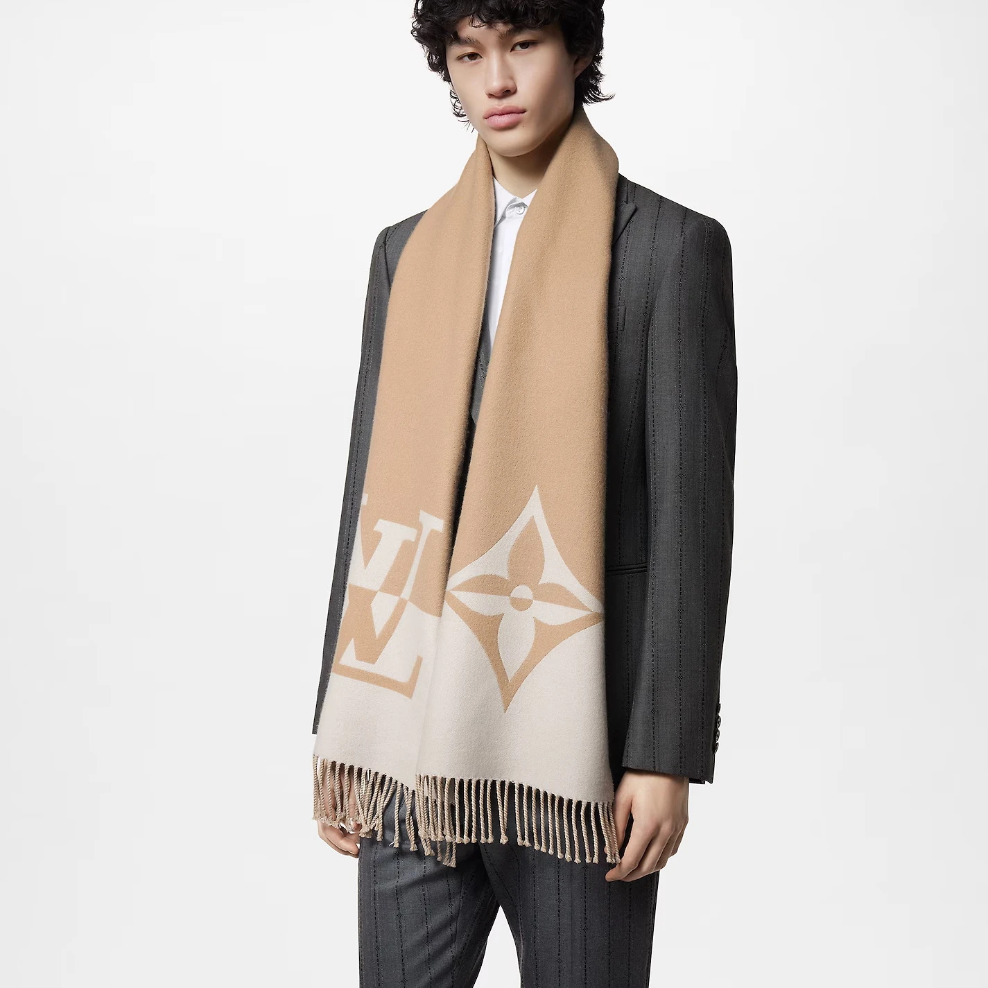 Replica bags lv Louis Vuitton Beige M79098 Graphic Dual Scarf
