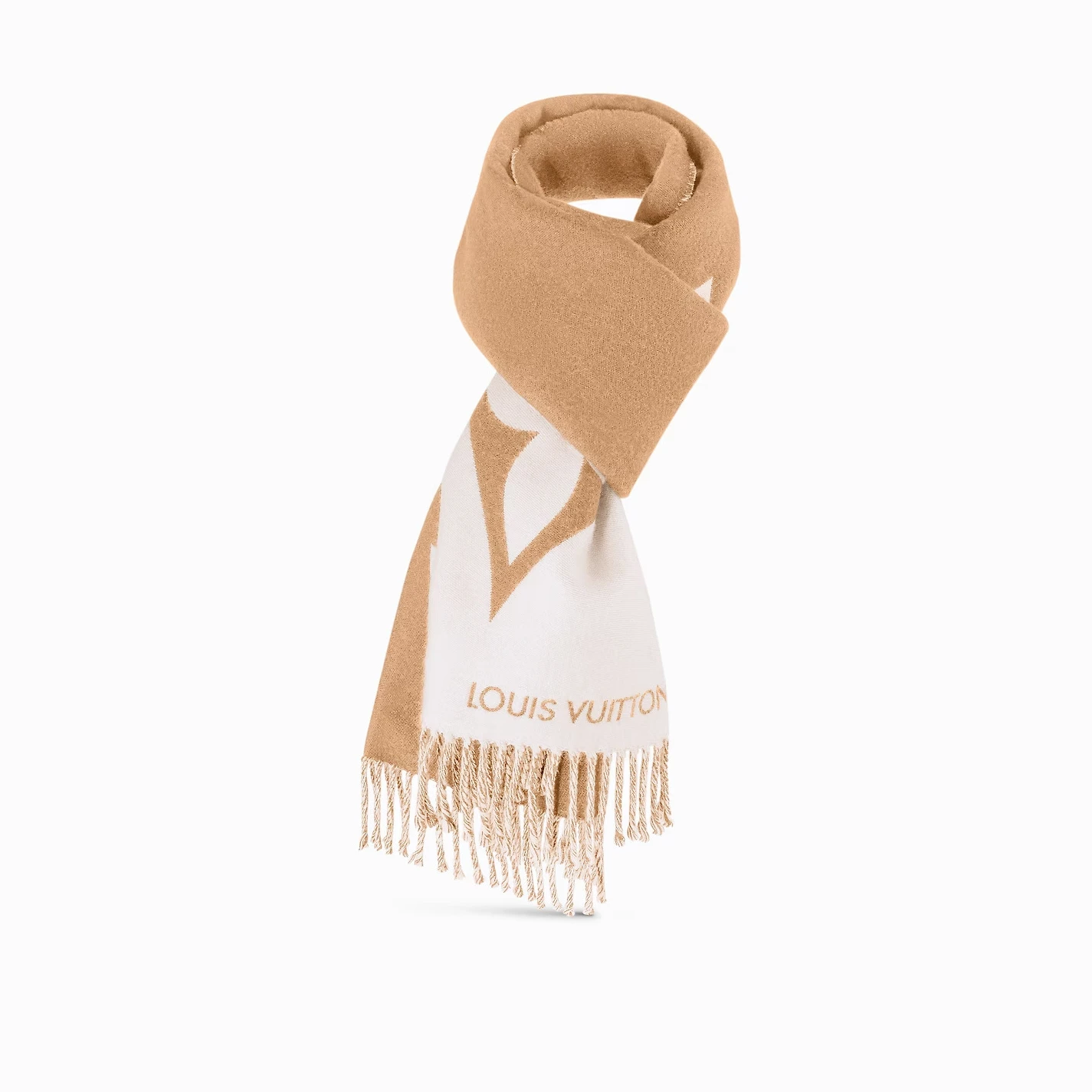 Replica bags lv Louis Vuitton Beige M79098 Graphic Dual Scarf