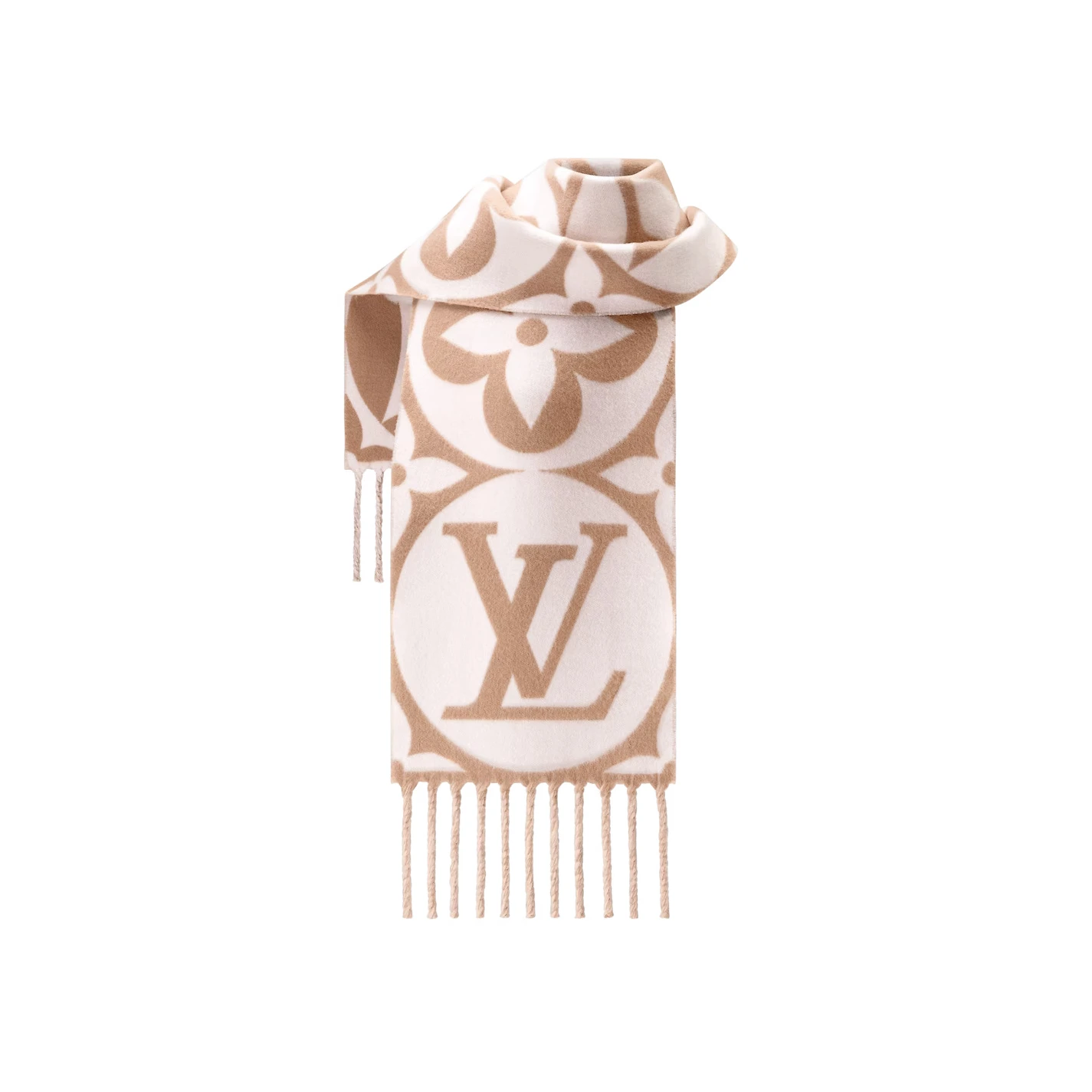 Louis Vuitton Beige Rose M79213 FLIGHT MODE LV Medallion Scarf