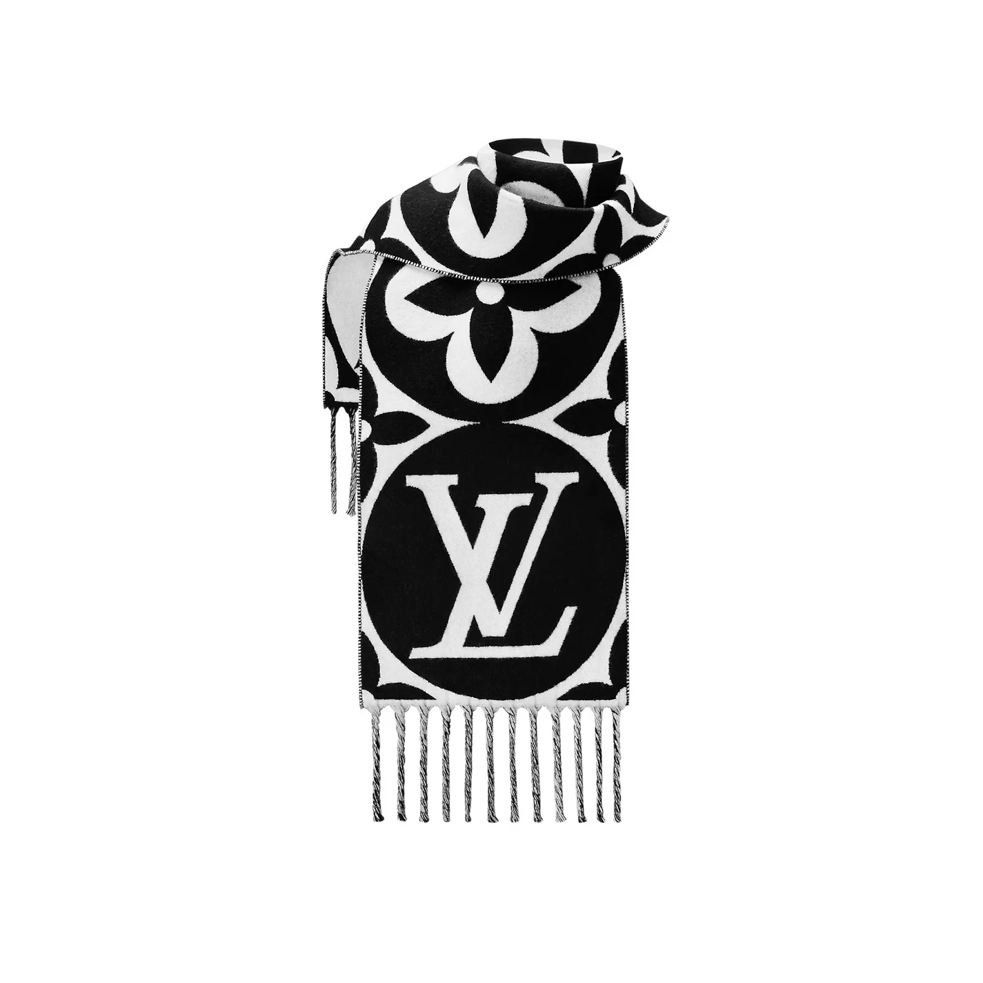 Louis Vuitton Black M79212 FLIGHT MODE LV Medallion Scarf