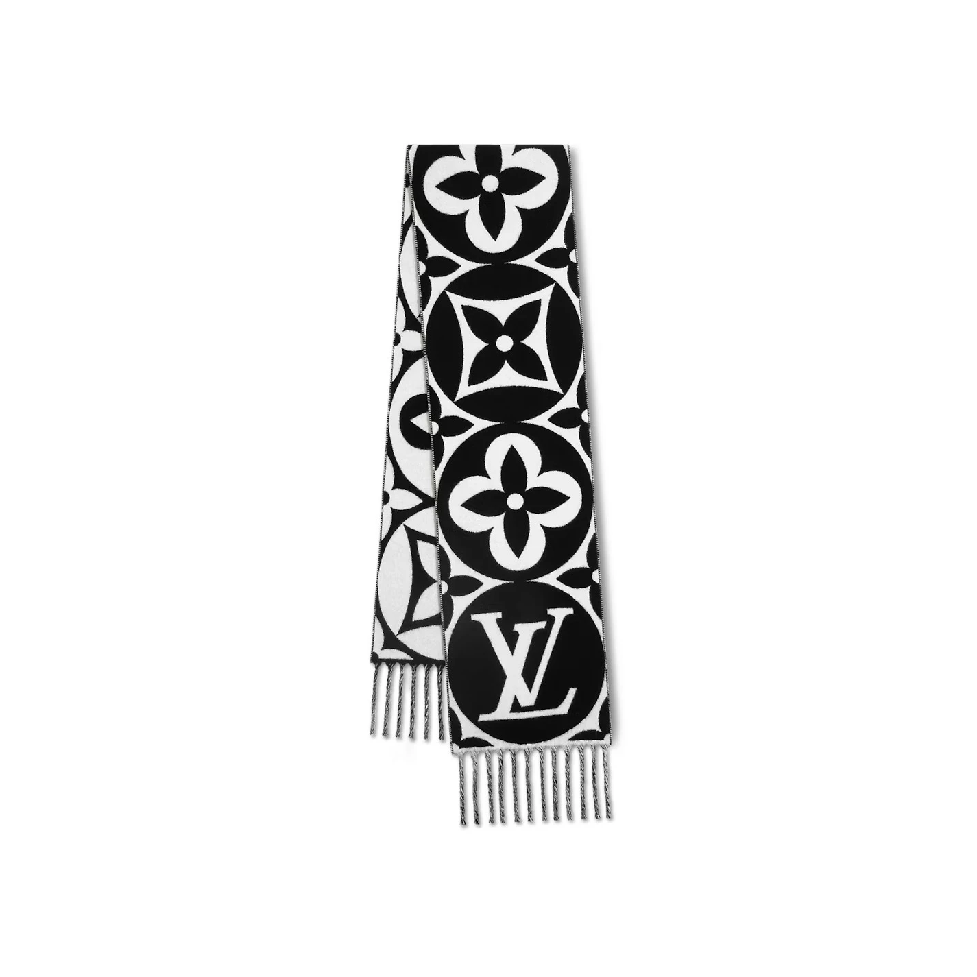 Top lv Louis Vuitton Black M79212 FLIGHT MODE LV Medallion Scarf