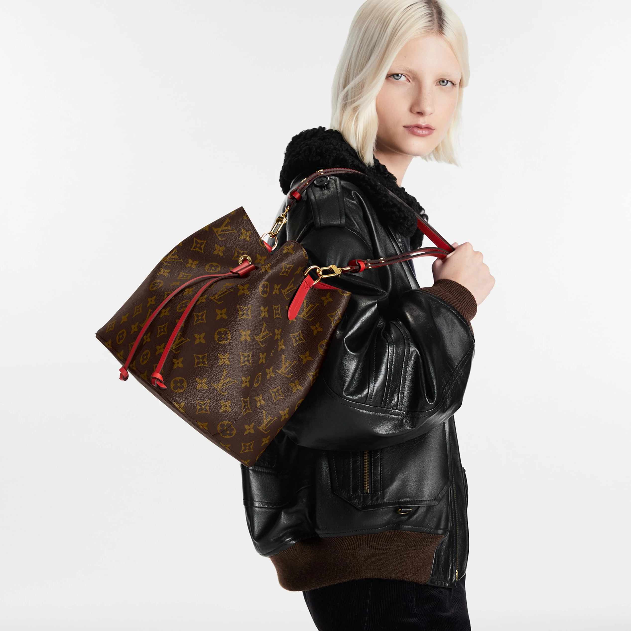 Replica bags lv Louis Vuitton Coquelicot Red Néonoé M44021
