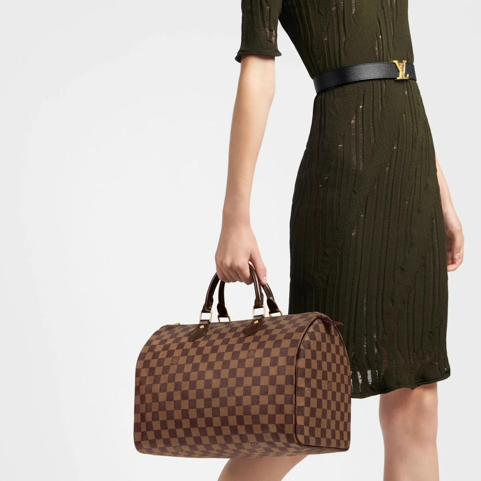 Top lv Louis Vuitton Damier Ebene Canvas Speedy 35 N41363