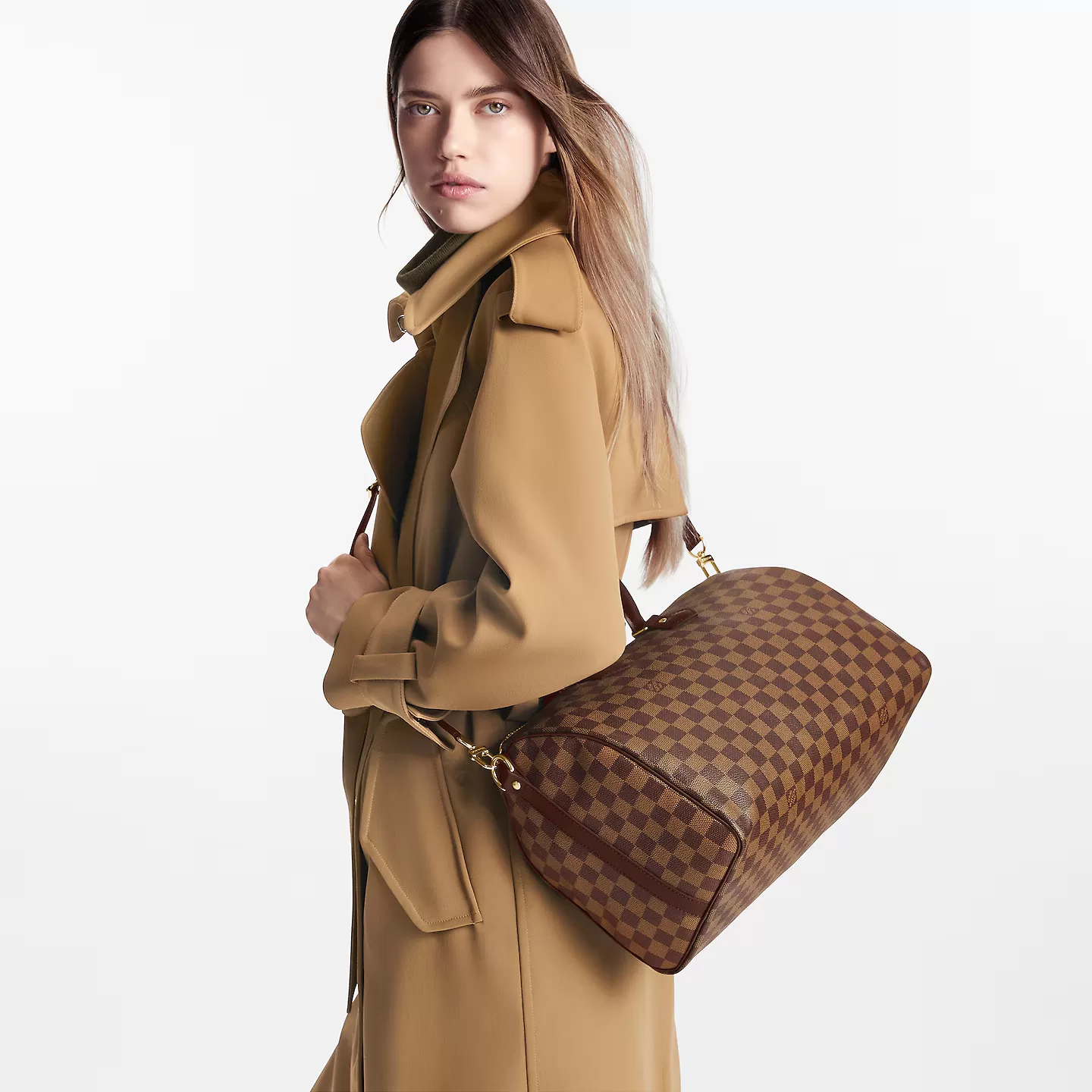 Top lv Louis Vuitton Damier Ebene Canvas Speedy Bandouliere 35 N41366