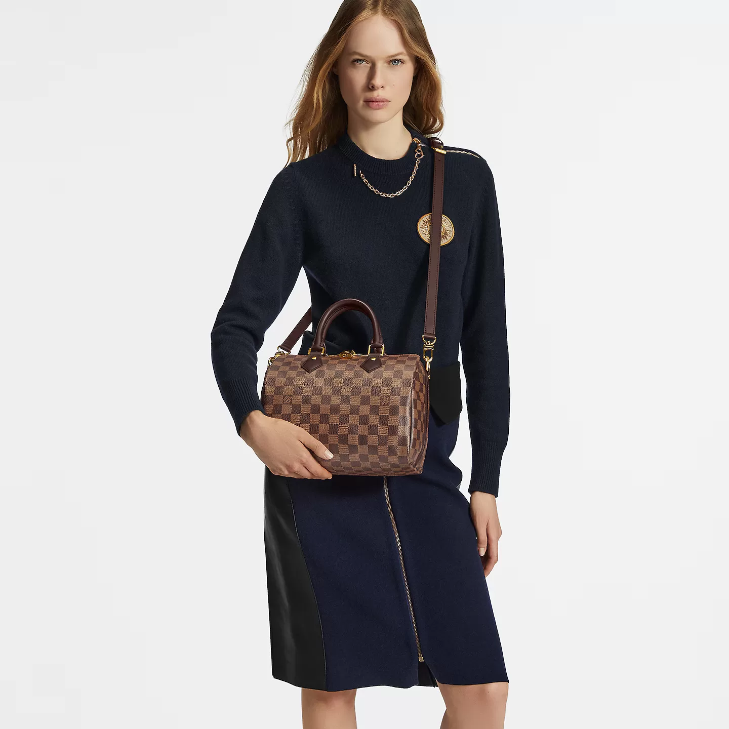 Replica bags lv Louis Vuitton Damier Ebene Speedy Bandouliere 25 N40575