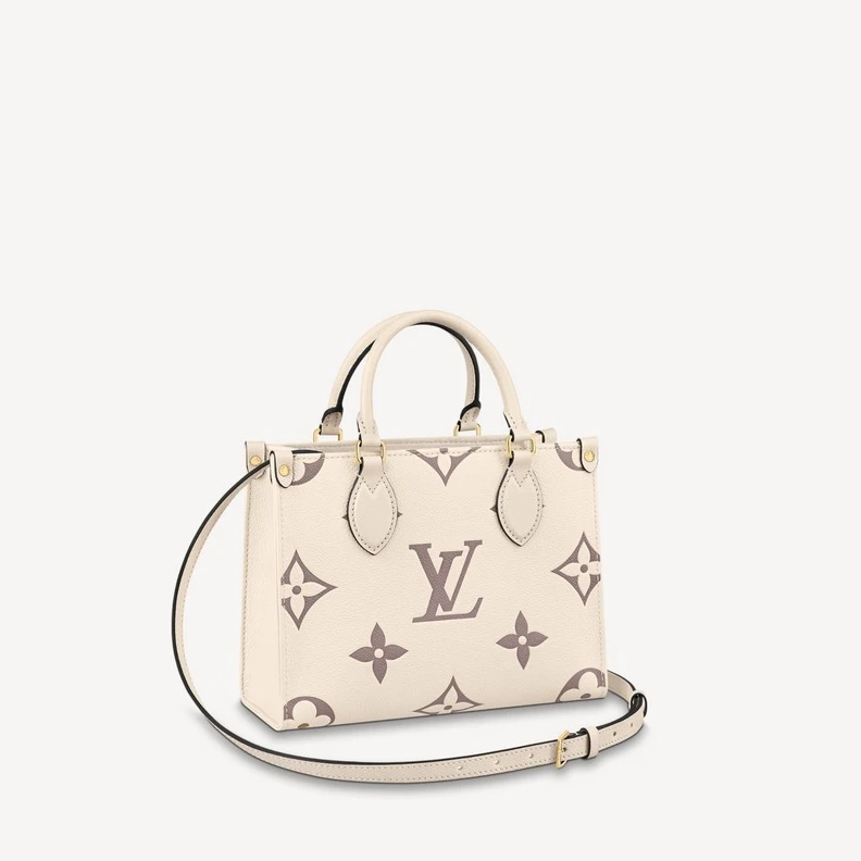 Replica bags lv Louis Vuitton Empreinte Monogram Giant Onthego PM M45654 Creme Bois De Rose
