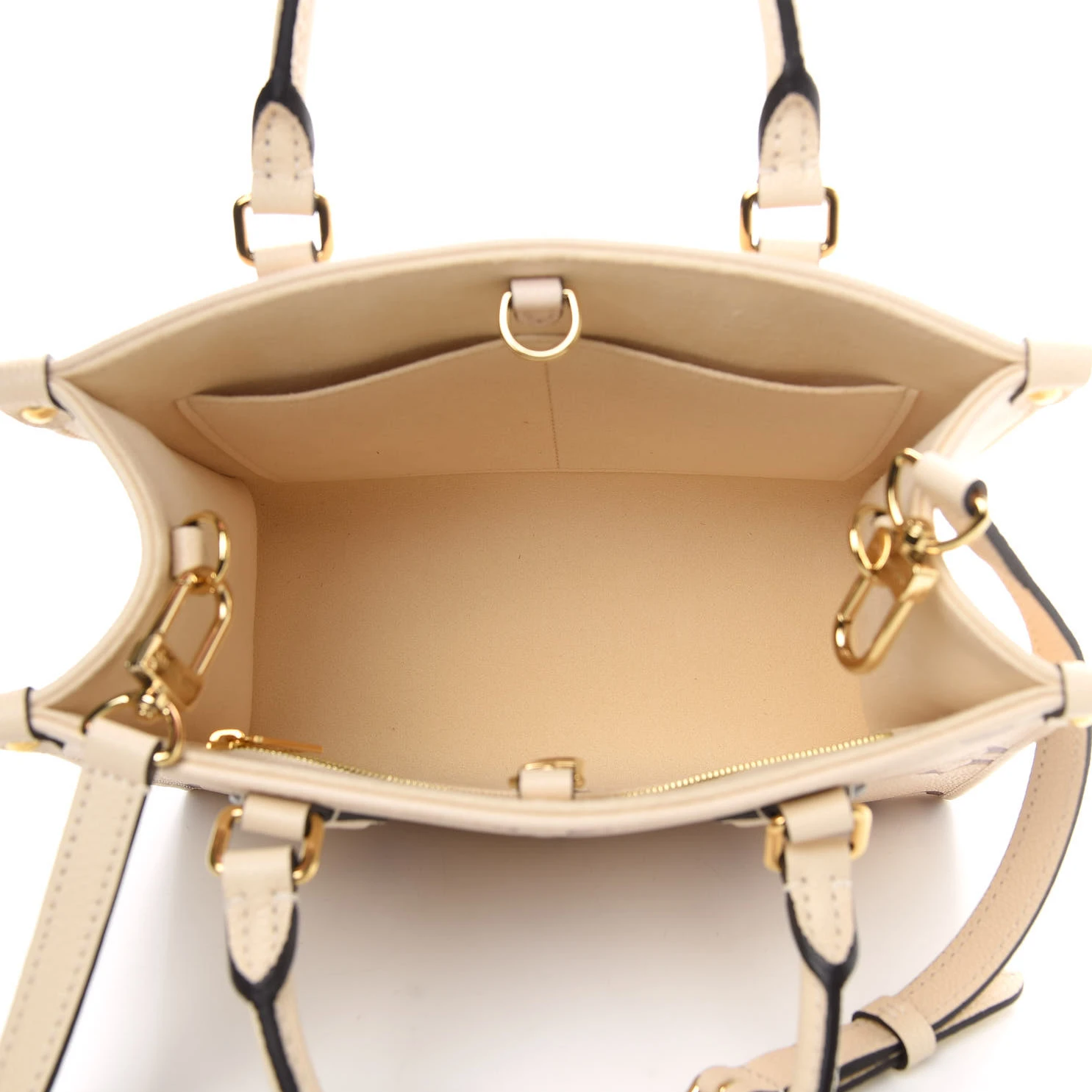 Replica bags lv Louis Vuitton Empreinte Monogram Giant Onthego PM M45654 Creme Bois De Rose