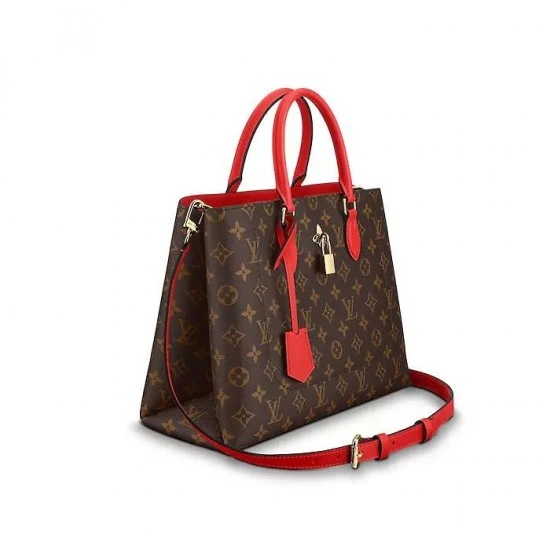 Top lv Louis Vuitton Flower Tote Black M43550 Red M43553