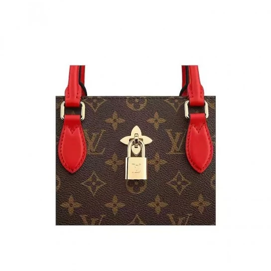Top lv Louis Vuitton Flower Tote Black M43550 Red M43553
