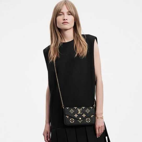 Replica bag Louis Vuitton Félicie Pochette Gray M69977 Black M80482