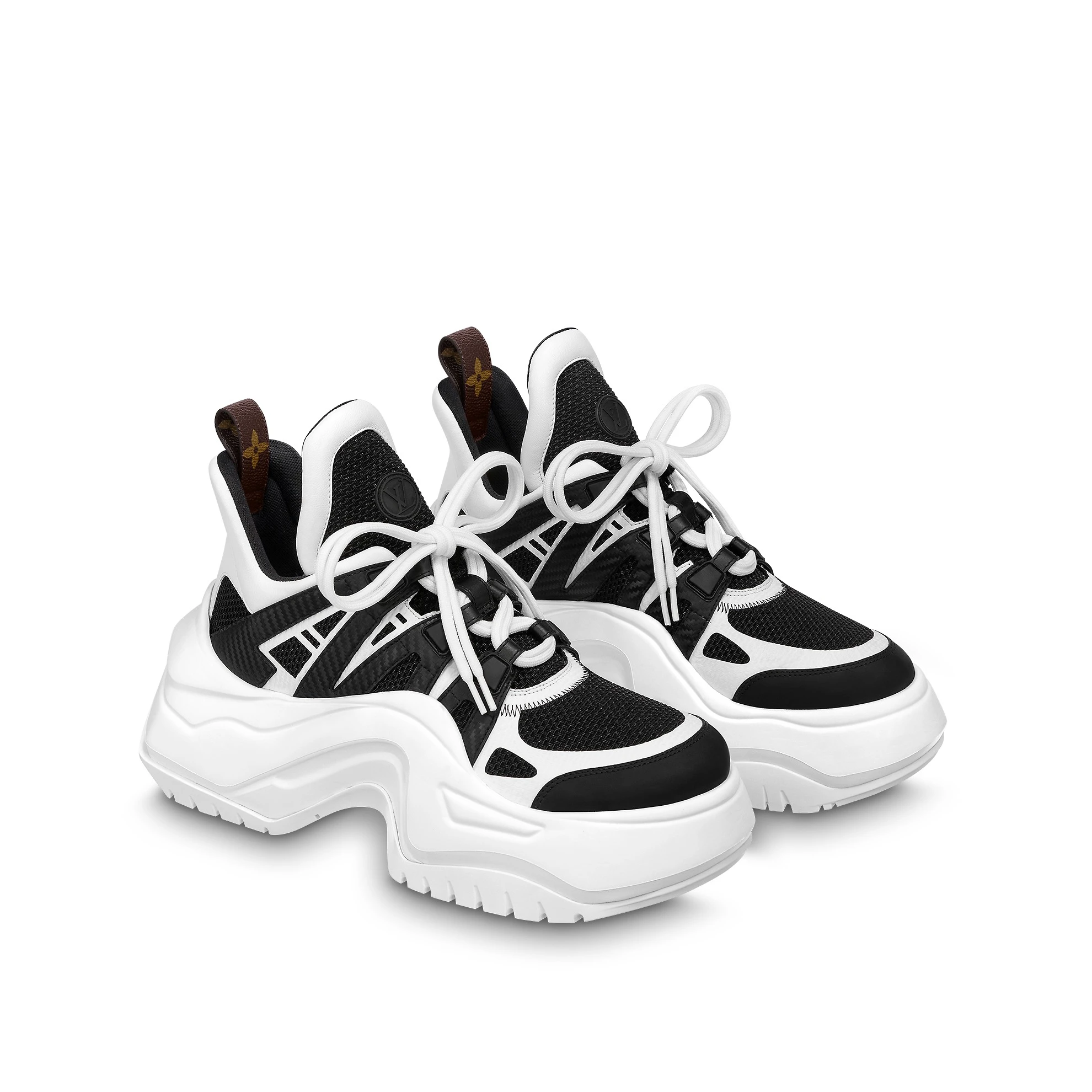 Replica bags lv Louis Vuitton LV Archlight 2.0 Platform Sneaker Black White 1ABIMU