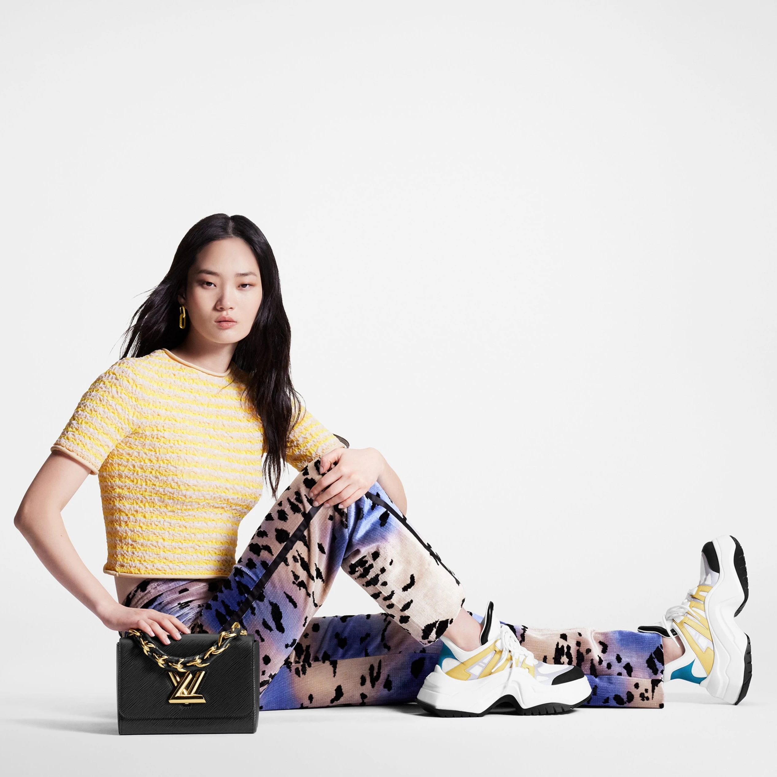 Replica bags Louis Vuitton LV Archlight 2.0 Platform Sneaker White Yellow 1ABIIE
