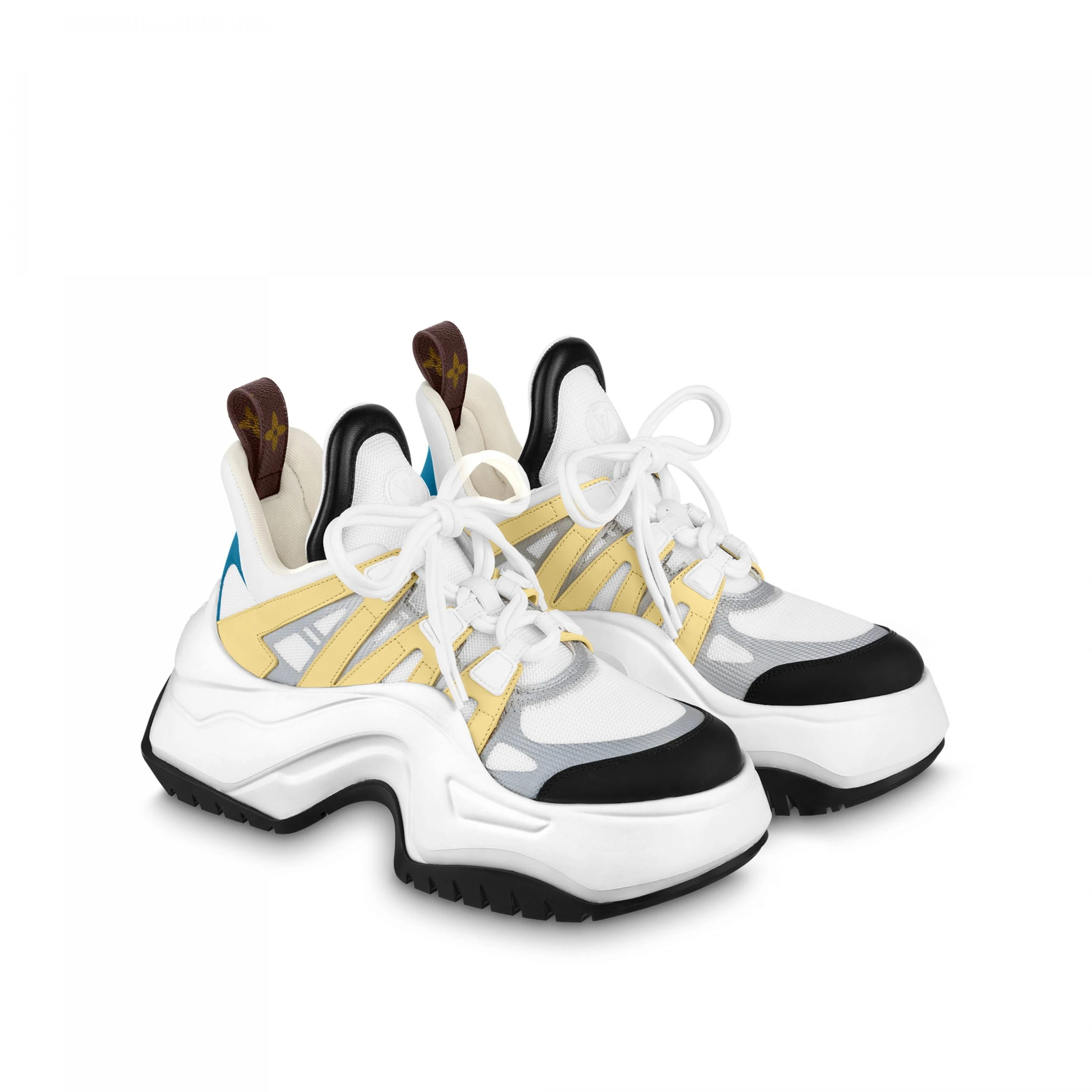 Replica bags Louis Vuitton LV Archlight 2.0 Platform Sneaker White Yellow 1ABIIE