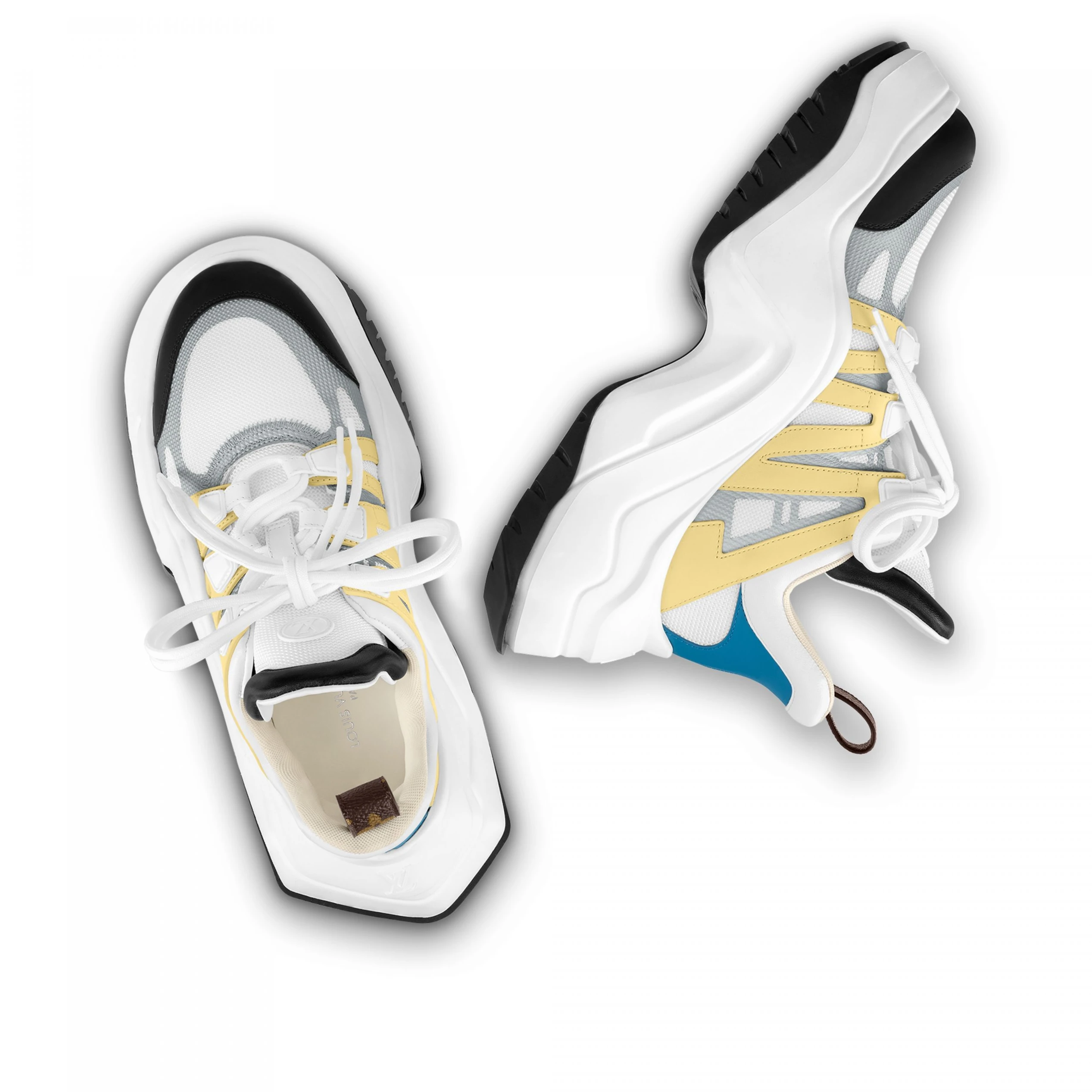 Replica bags Louis Vuitton LV Archlight 2.0 Platform Sneaker White Yellow 1ABIIE