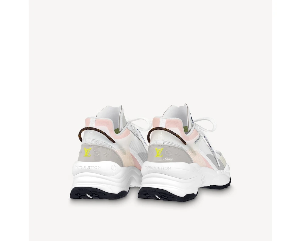 Mythick.ru Louis Vuitton LV Run 55 Sneaker Monogram Flower Bordeaux Grey Light Pink White 1A9H67