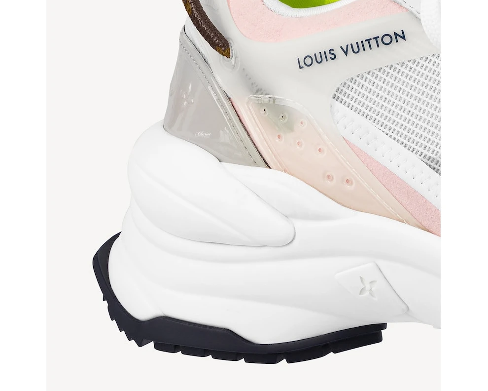 Mythick.ru Louis Vuitton LV Run 55 Sneaker Monogram Flower Bordeaux Grey Light Pink White 1A9H67