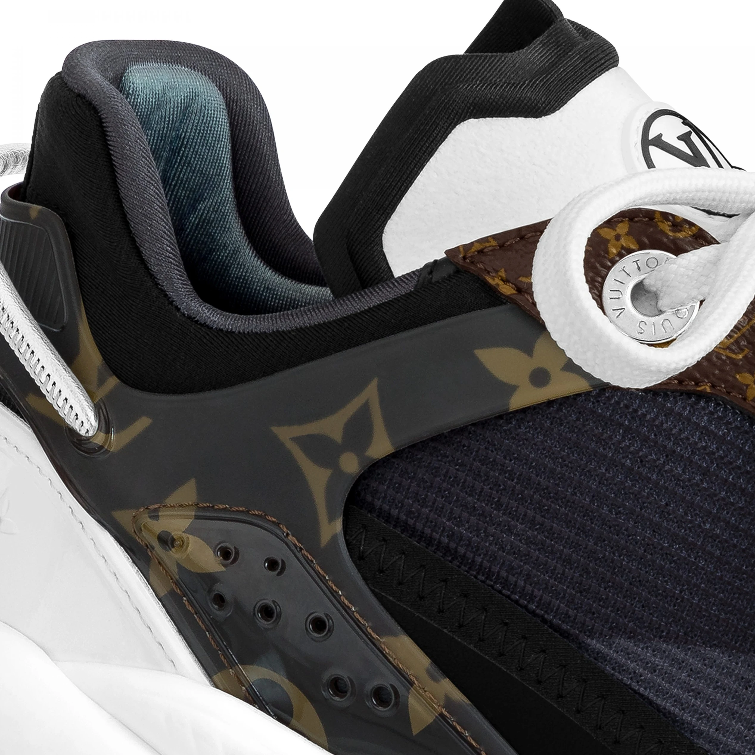 Mythick.ru Louis Vuitton LV Run 55 Sneaker Monogram Flowers Black 1AAP5D