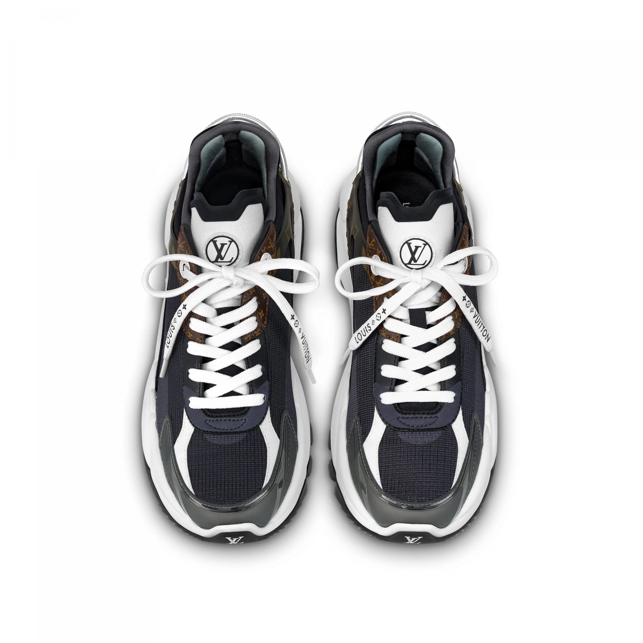 Mythick.ru Louis Vuitton LV Run 55 Sneaker Monogram Flowers Black 1AAP5D