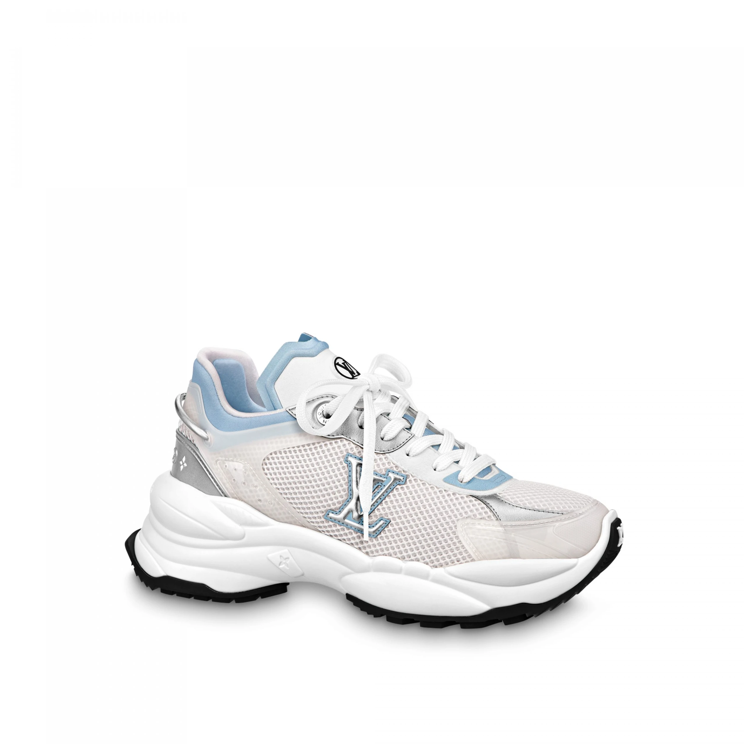 Louis Vuitton LV Run 55 Sneaker Monogram Flowers Blue 1ABVIR
