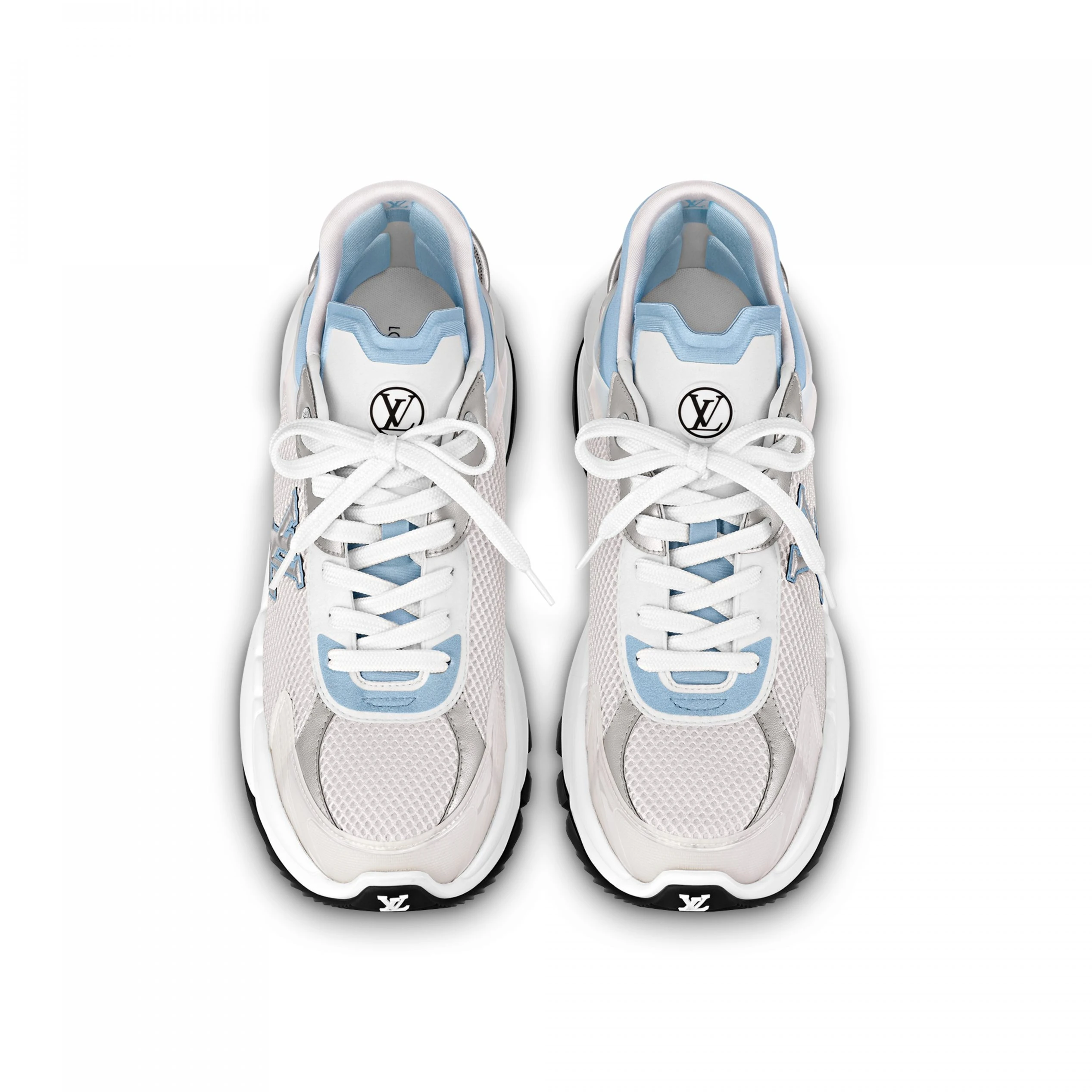 Replica bags Louis Vuitton LV Run 55 Sneaker Monogram Flowers Blue 1ABVIR