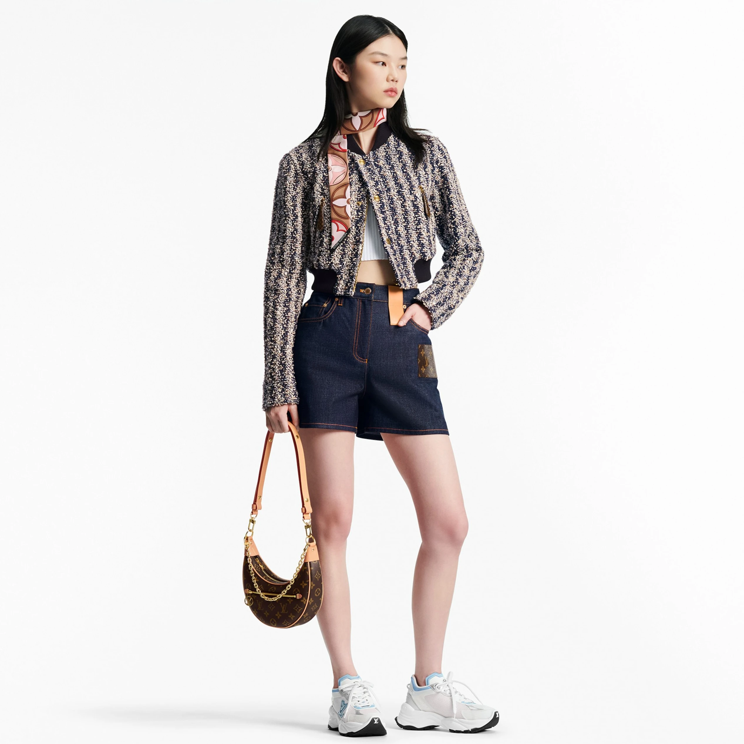 Replica bags Louis Vuitton LV Run 55 Sneaker Monogram Flowers Blue 1ABVIR