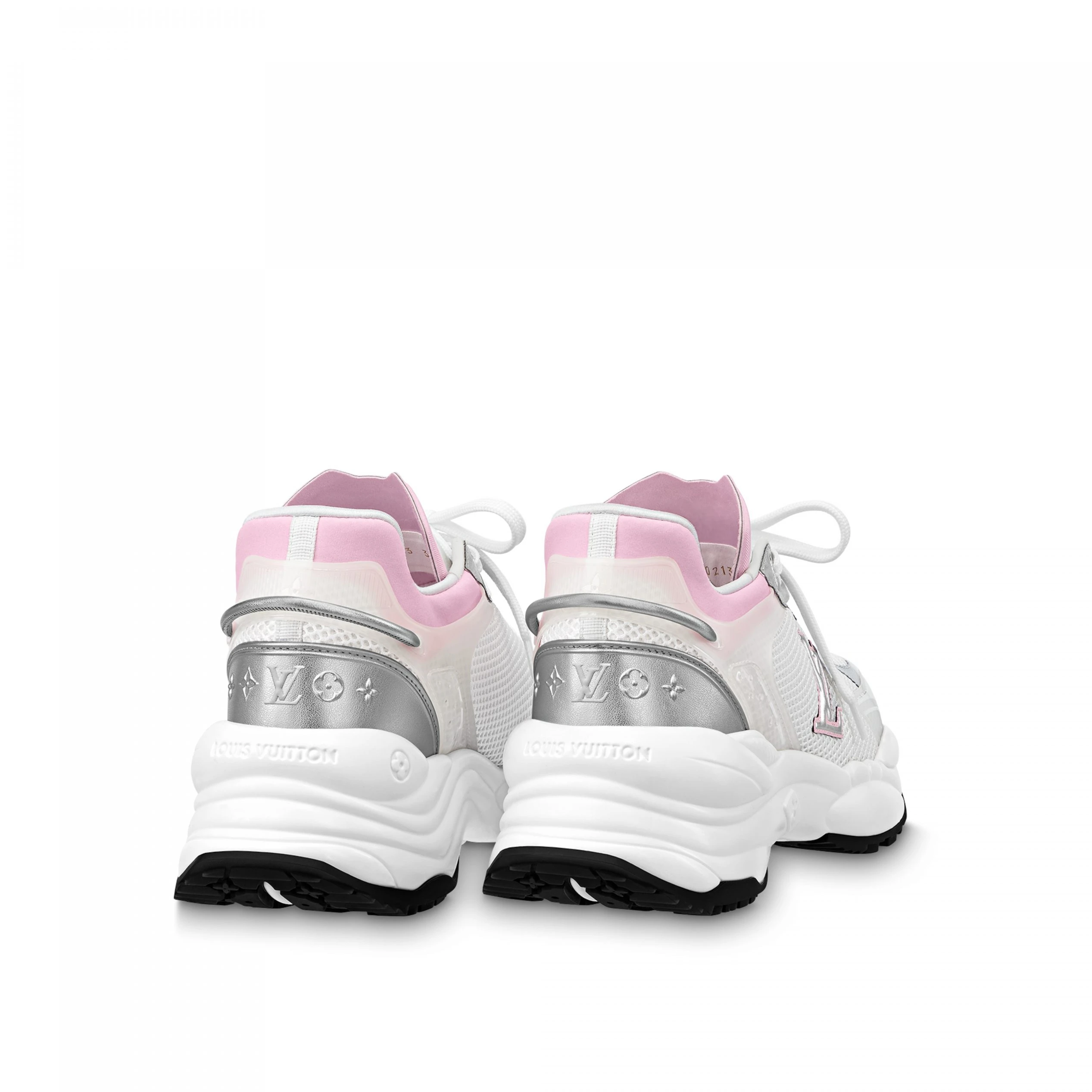Lv belts replica Louis Vuitton LV Run 55 Sneaker Monogram Flowers Pink 1ABVI3