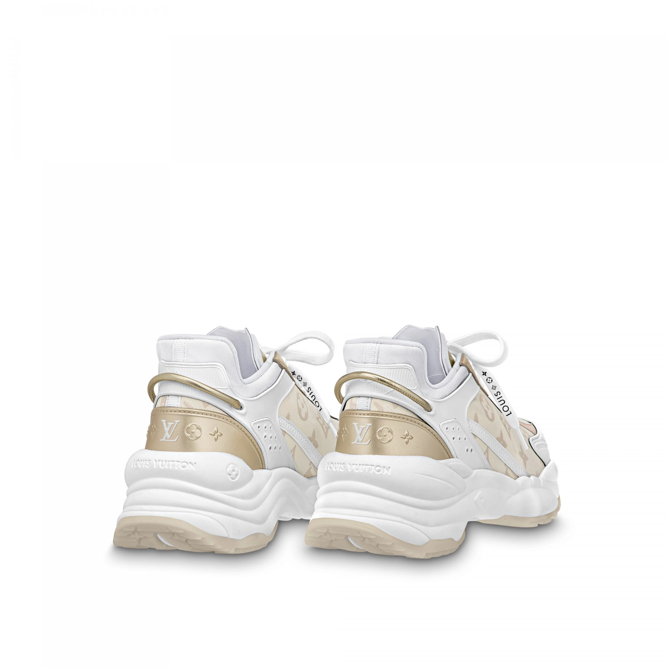 Mythick ru Louis Vuitton LV Run 55 Sneaker Monogram denim Beige 1ABHR7