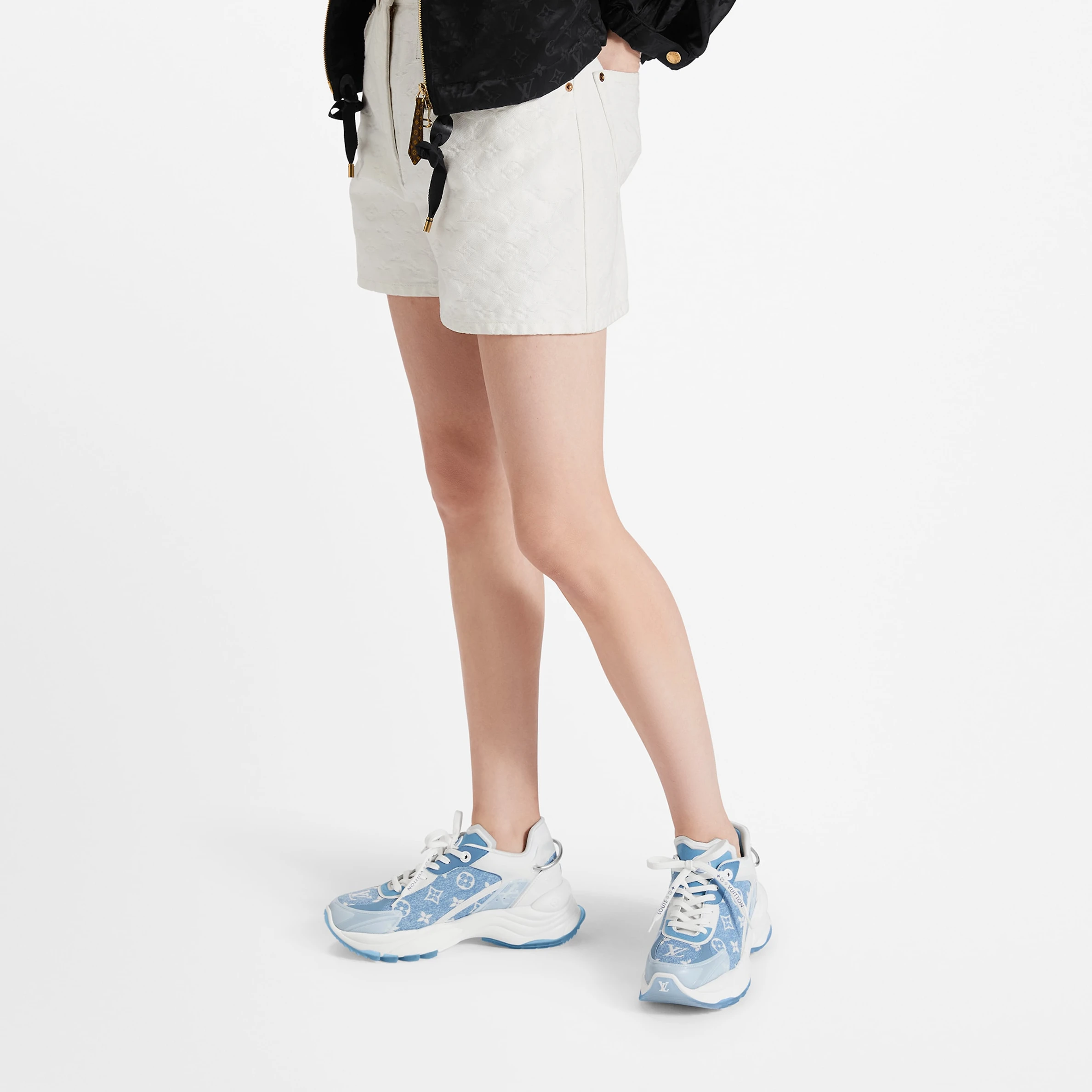 Mythick Louis Vuitton LV Run 55 Sneaker Monogram denim Blue 1AB39N