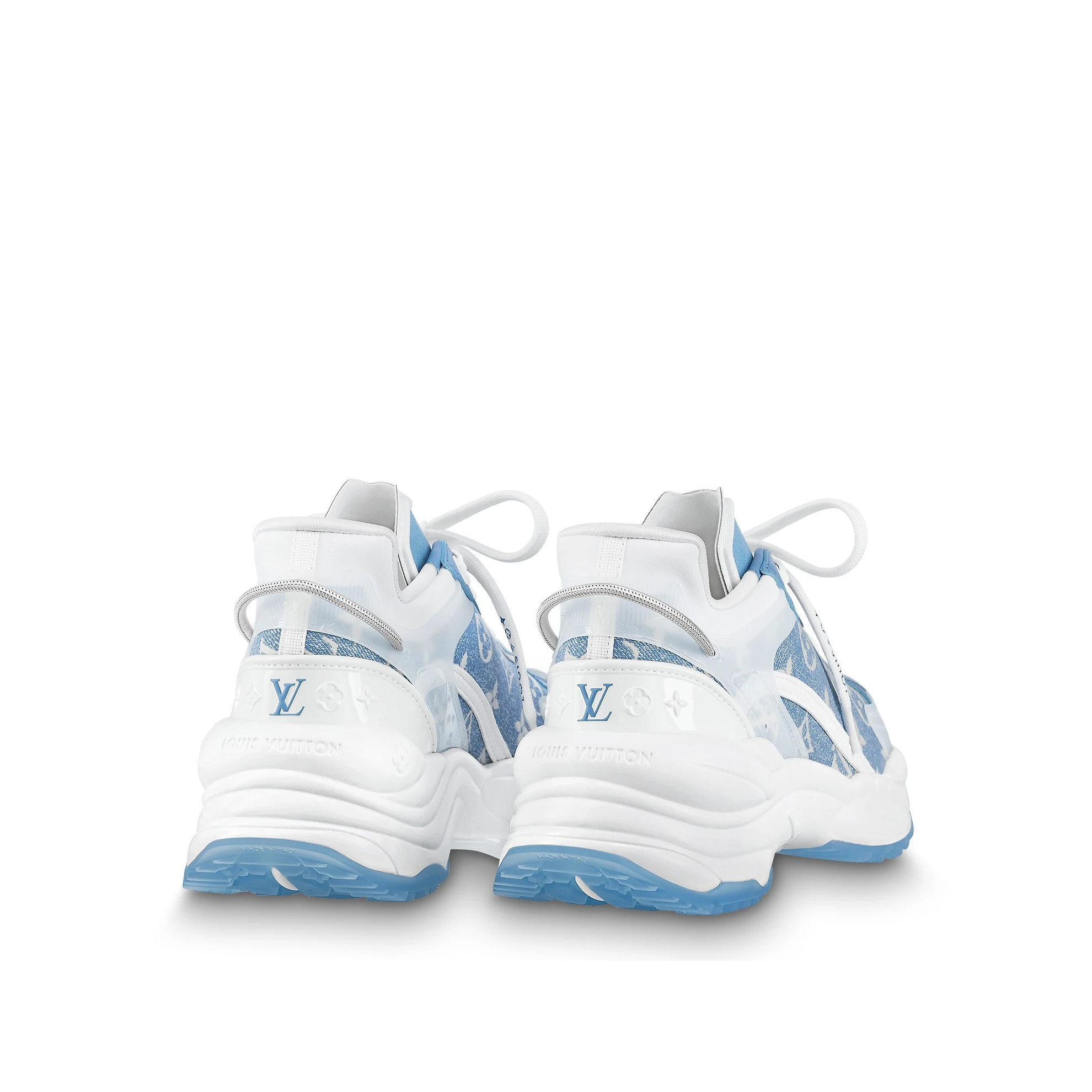 Mythick Louis Vuitton LV Run 55 Sneaker Monogram denim Blue 1AB39N
