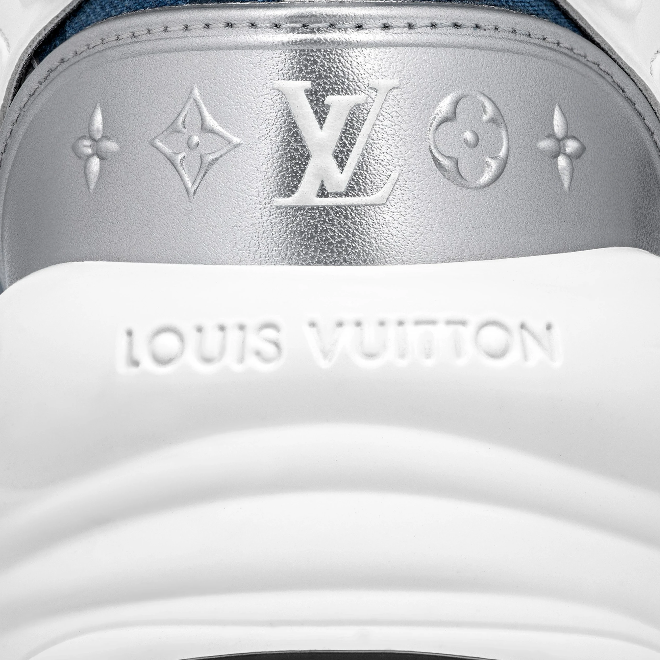 Top lv Louis Vuitton LV Run 55 Sneaker Monogram denim Blue 1ABHQR