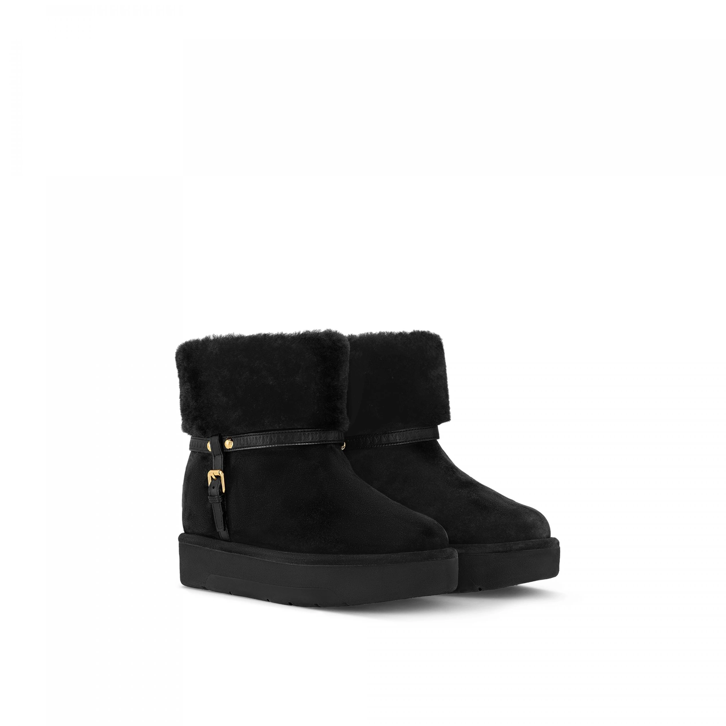 Replica bags Louis Vuitton LV SKI Aspen Platform Ankle Boot Black 1AC78P