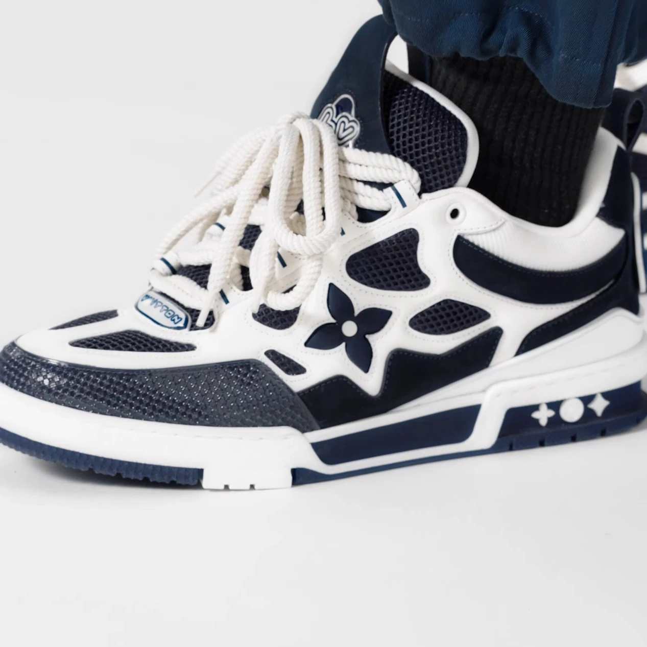Mythick.ru Louis Vuitton LV Skate Sneaker Navy Blue Marine 1ACF1U