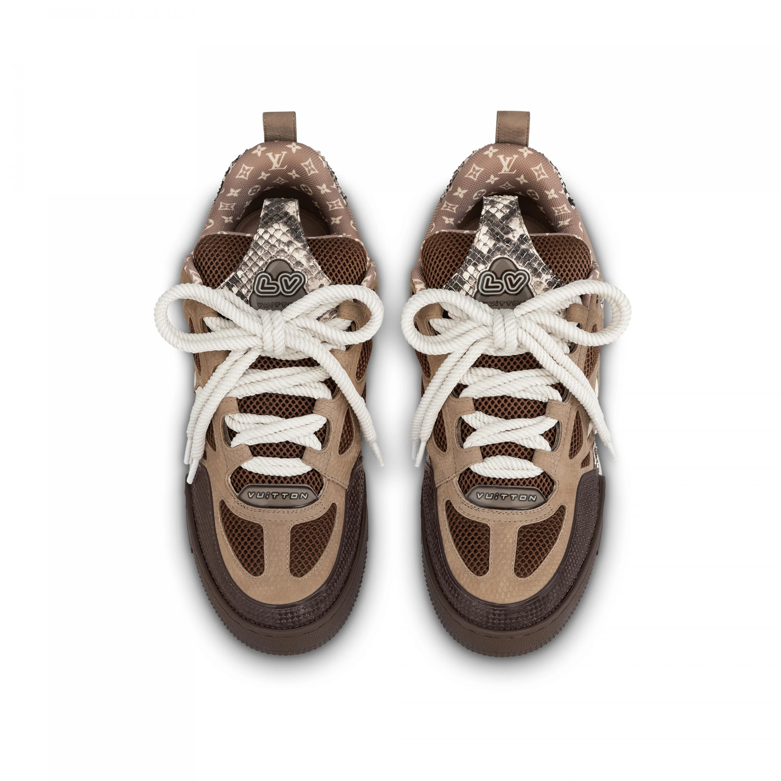 Mythick Louis Vuitton LV Skate Sneaker Since 54 Monogram Flowers Brown 1ABMG1