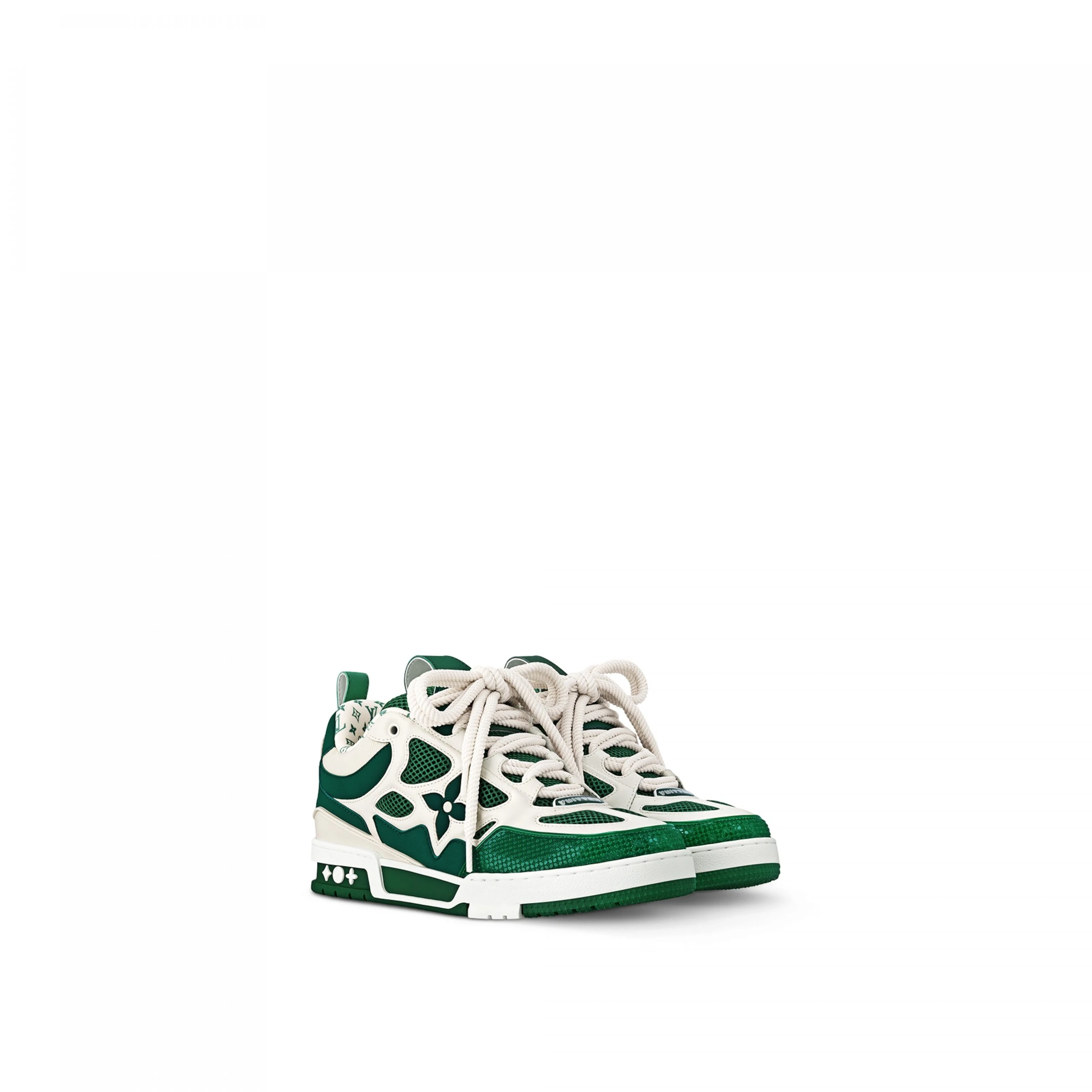 Lv belts replica Louis Vuitton LV Skate Sneaker Since 54 Monogram Flowers Green 1AC51X