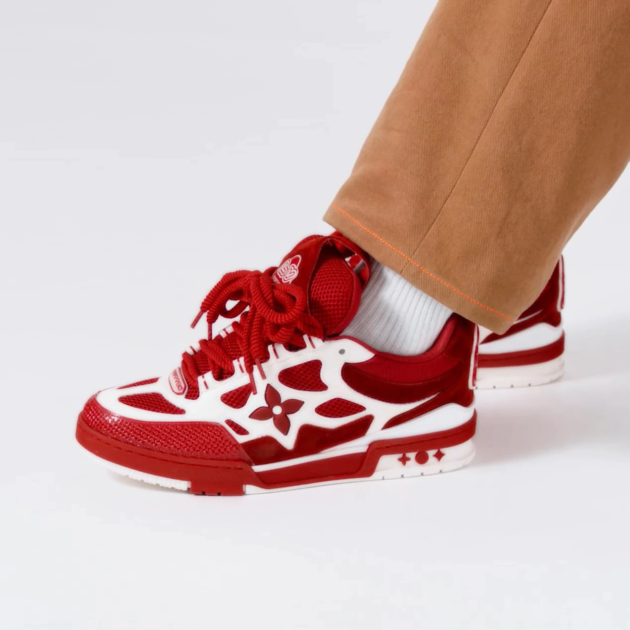 Replica bags Louis Vuitton LV Skate Sneaker Since 54 Monogram Flowers Red 1AARS4