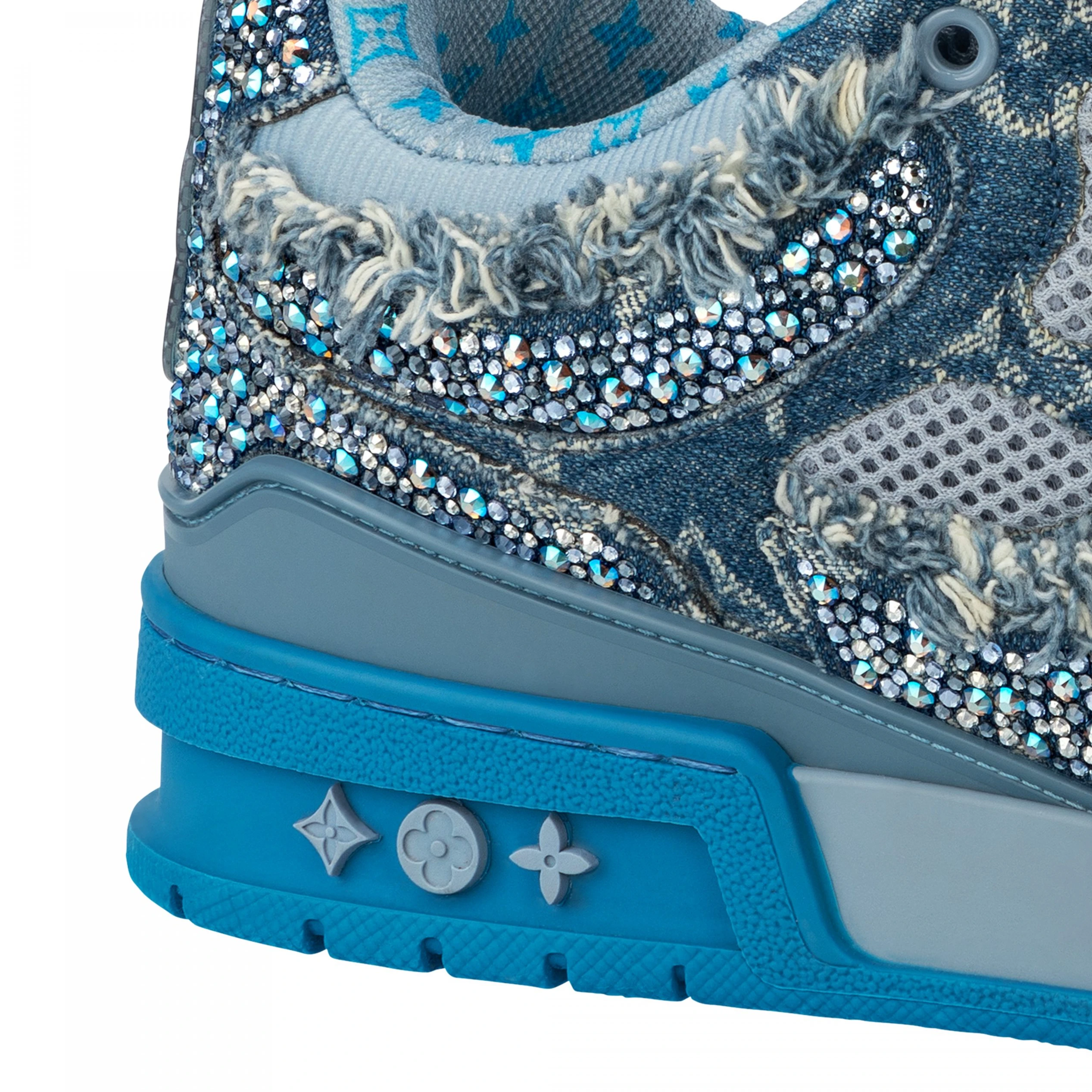 Replica bag Louis Vuitton LV Skate Sneaker Swarovski Crystals Monogram Denim Blue 1ABMHF