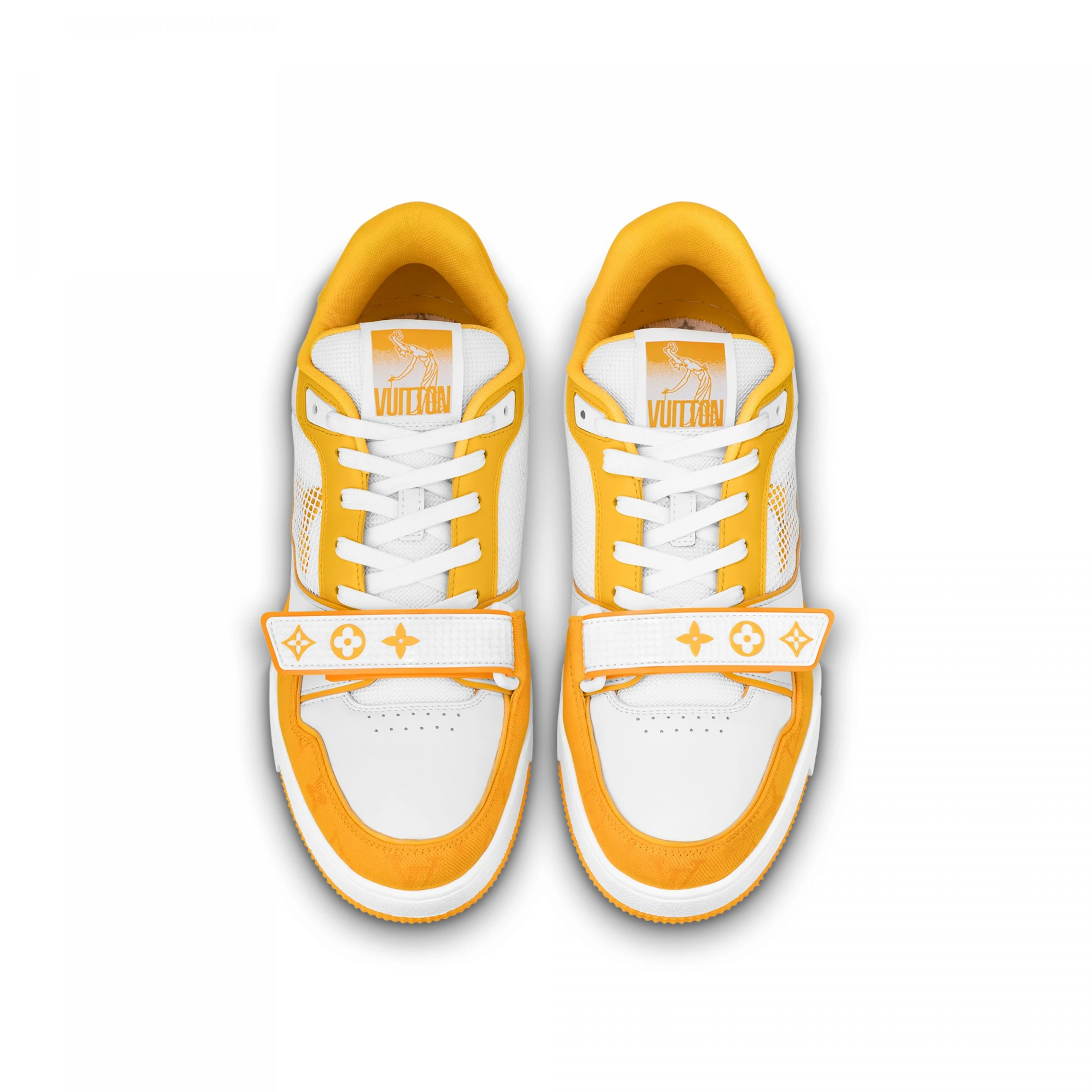 Mythick.ru Louis Vuitton LV Trainer Sneaker Velcro strap Monogram denim Yellow 1A9ZD4