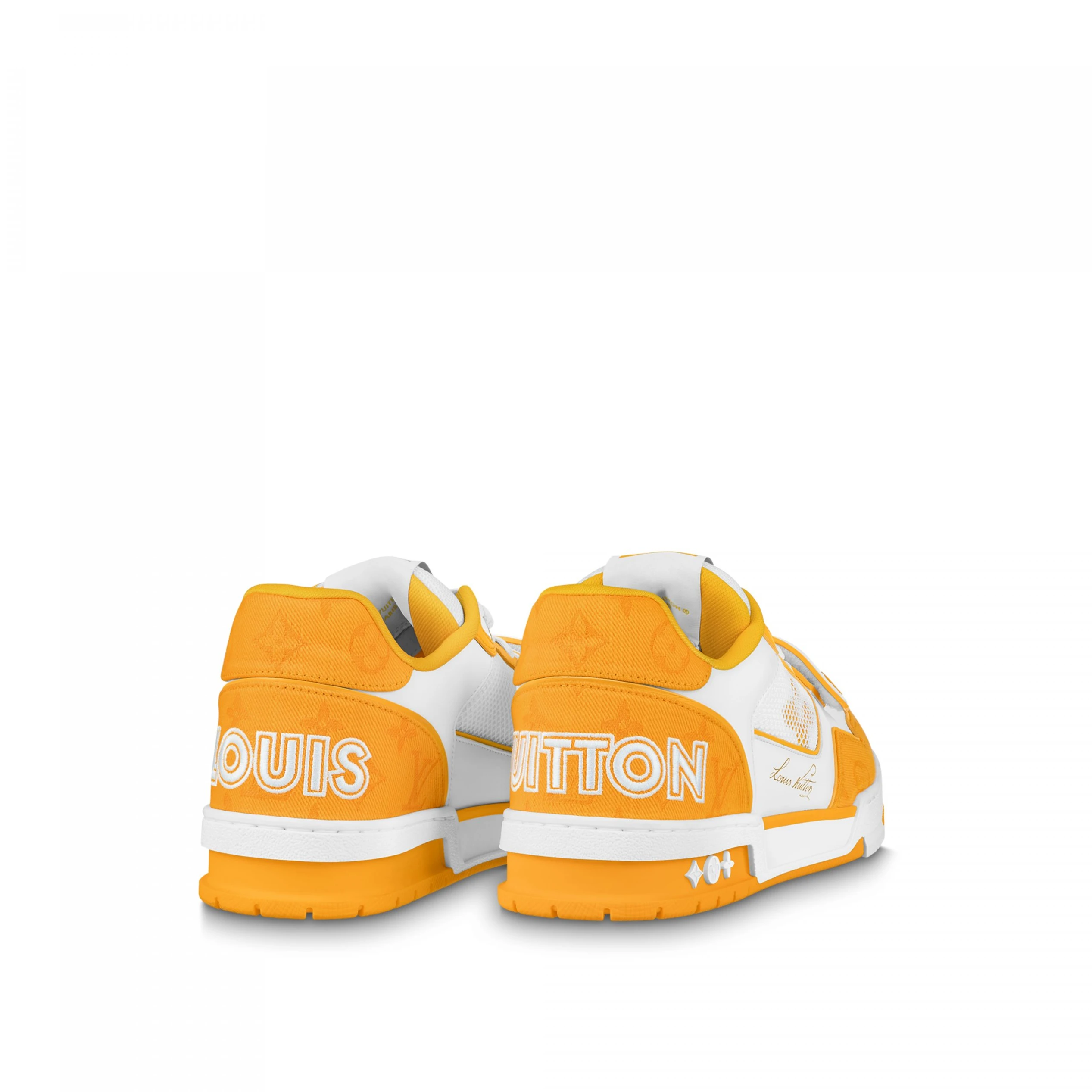 Mythick.ru Louis Vuitton LV Trainer Sneaker Velcro strap Monogram denim Yellow 1A9ZD4