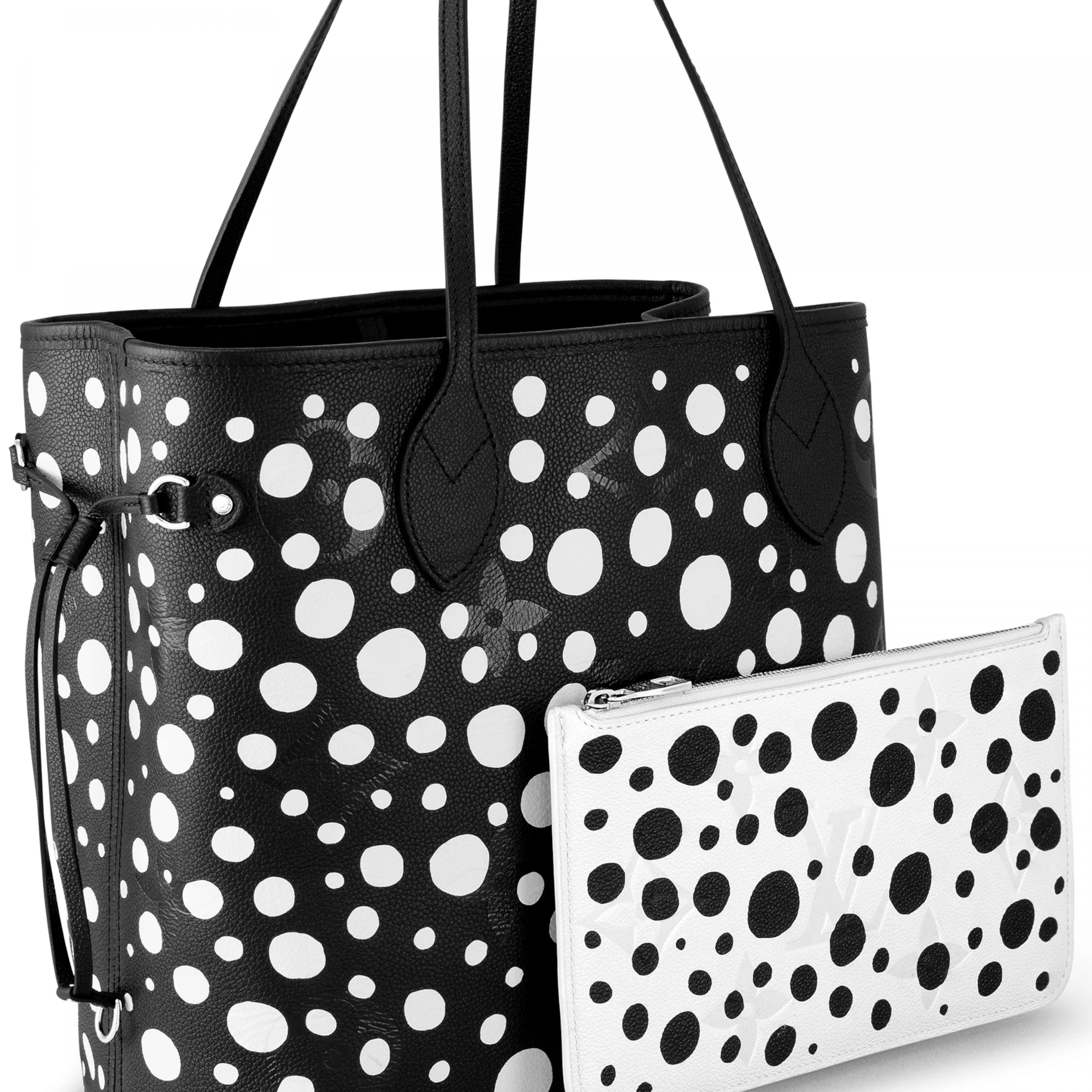 Top lv Louis Vuitton LV x YK Neverfull MM M46390 Black white