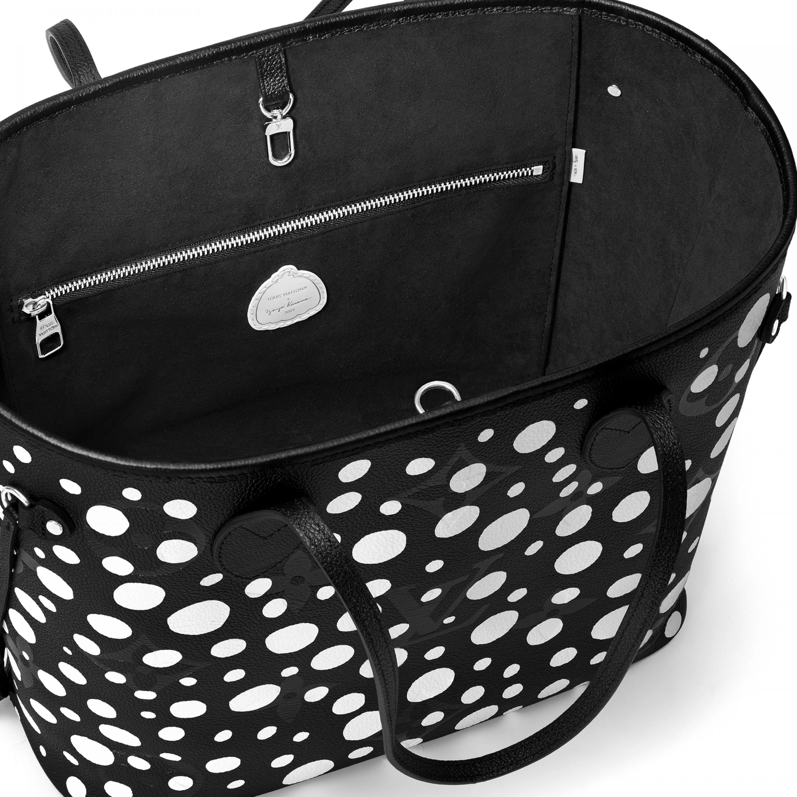 Top lv Louis Vuitton LV x YK Neverfull MM M46390 Black white