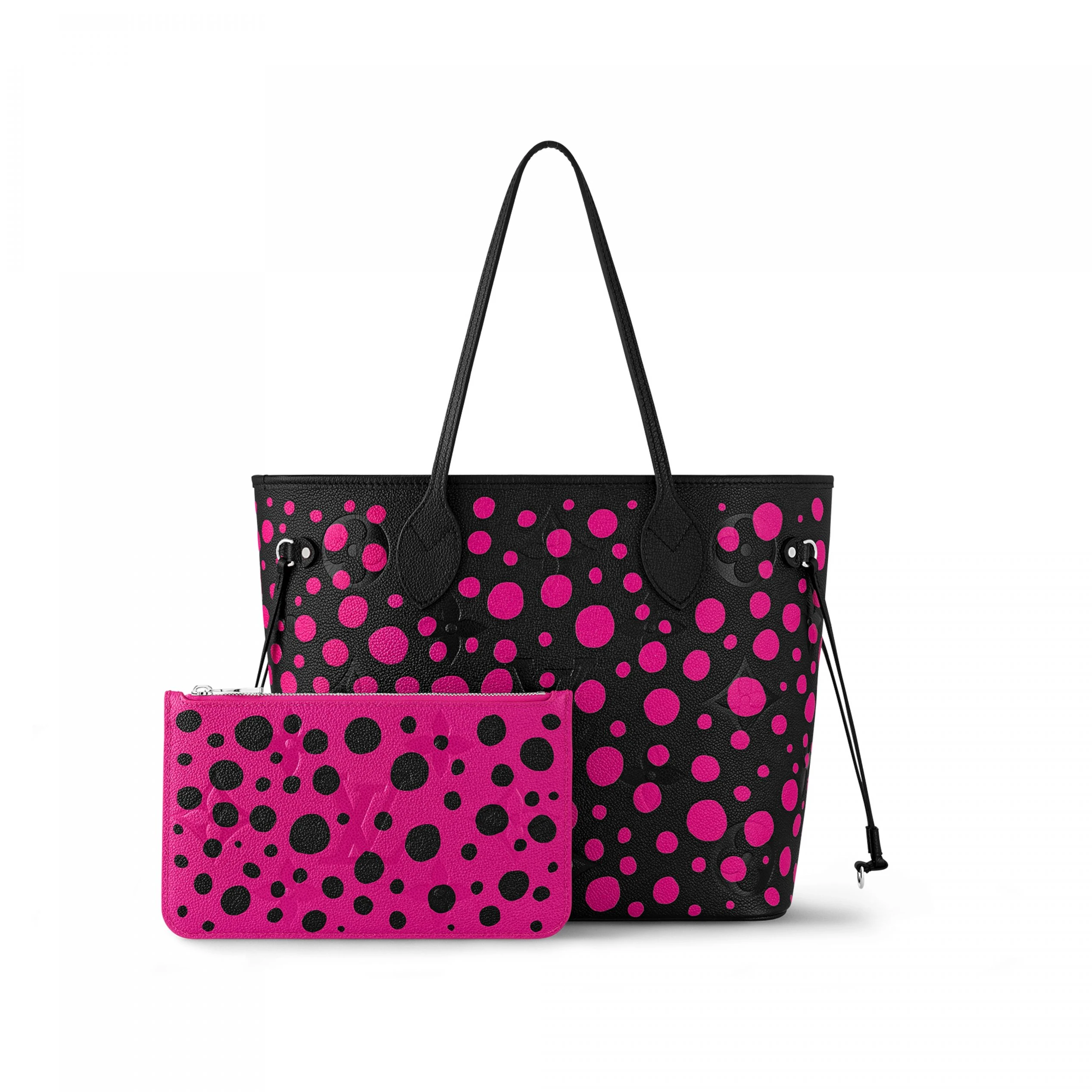 Mythick Louis Vuitton LV x YK Neverfull MM M46419 Noir Fuchsia